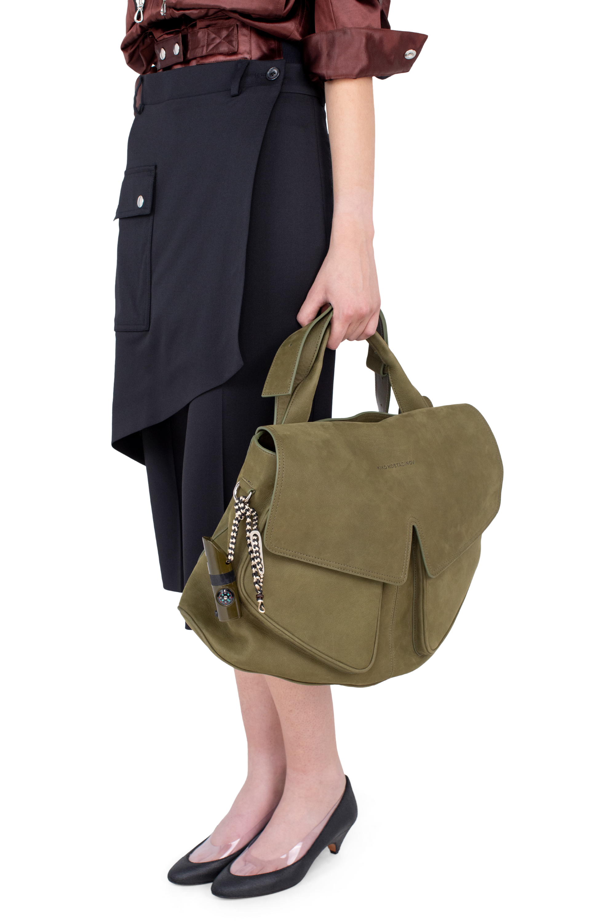 Kiko Kostadinov Bags MEZULARI sac vert Artichoke Green OS en nubuck