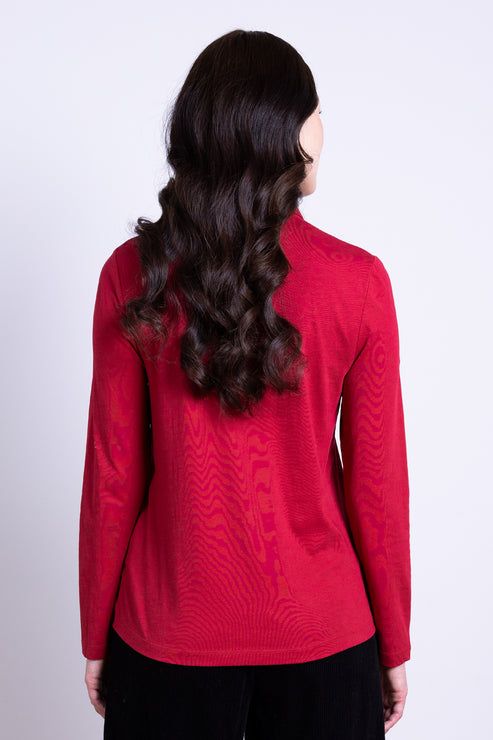 Nomads Clothing Tops Top rouge en coton bio col polo GOTS