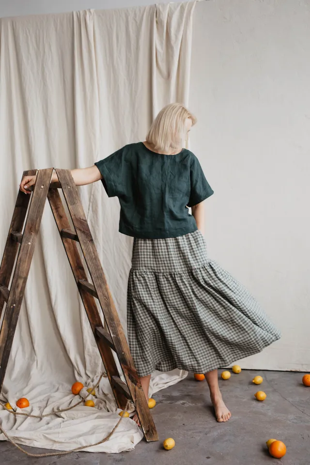 Laumė linen Linen Tops Vytė top en lin blanc crème