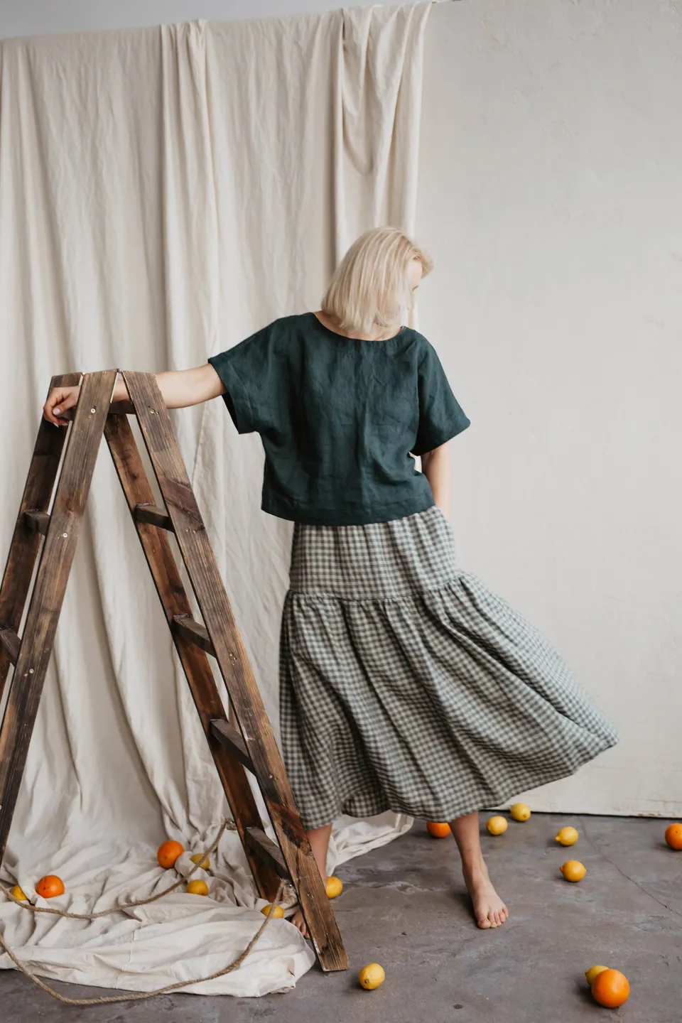 Laumė linen Linen Tops Vytė top en lin blanc crème
