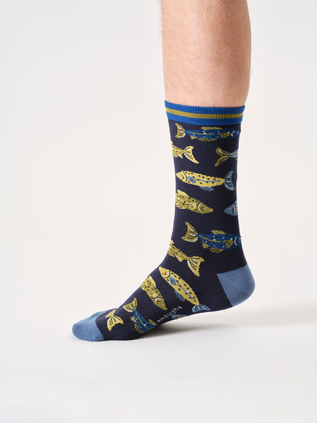 Sourire Multicolore Chaussettes homme sardines coton bio bleu marine 40/44