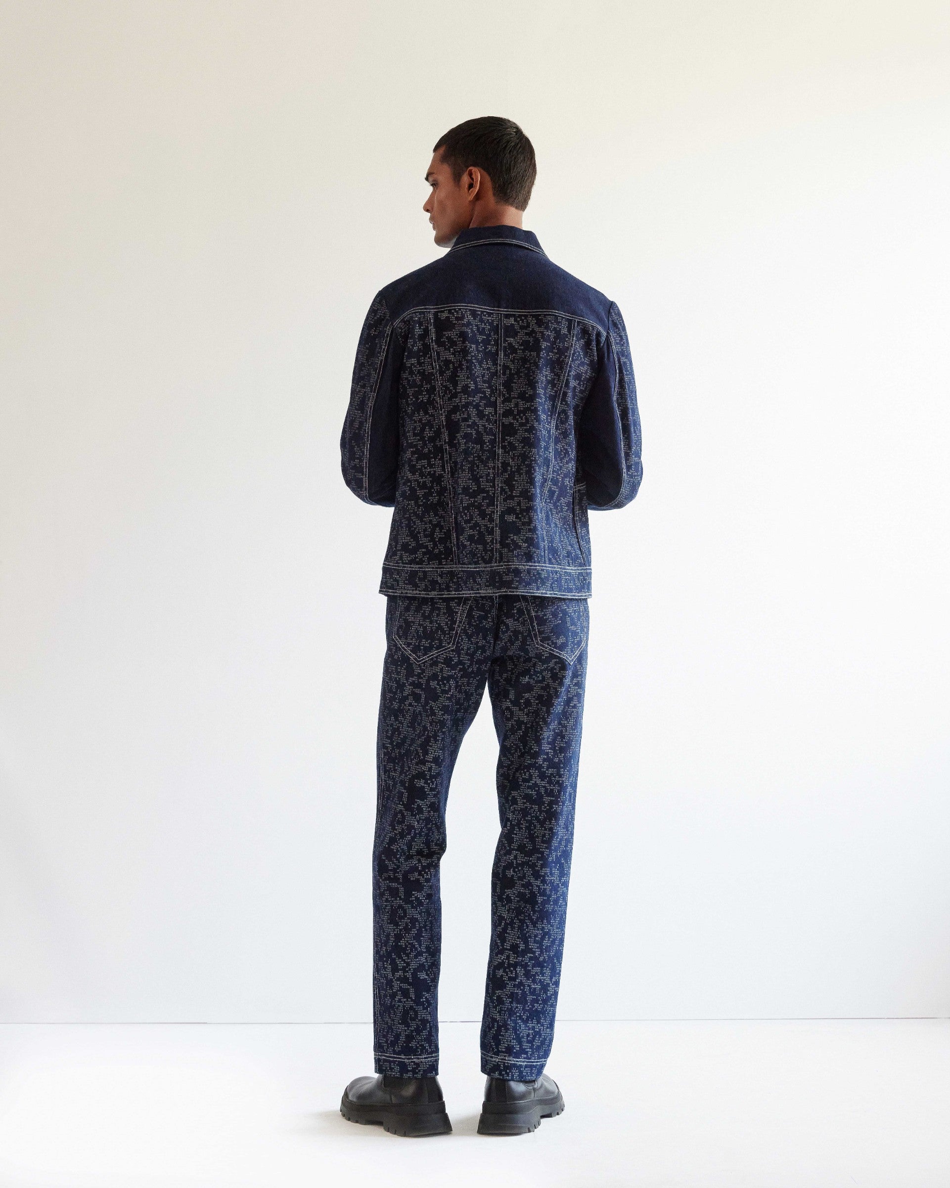 COUNTRYMADE Jackets Camo-block Denim Jacket veste en denim bleu marine