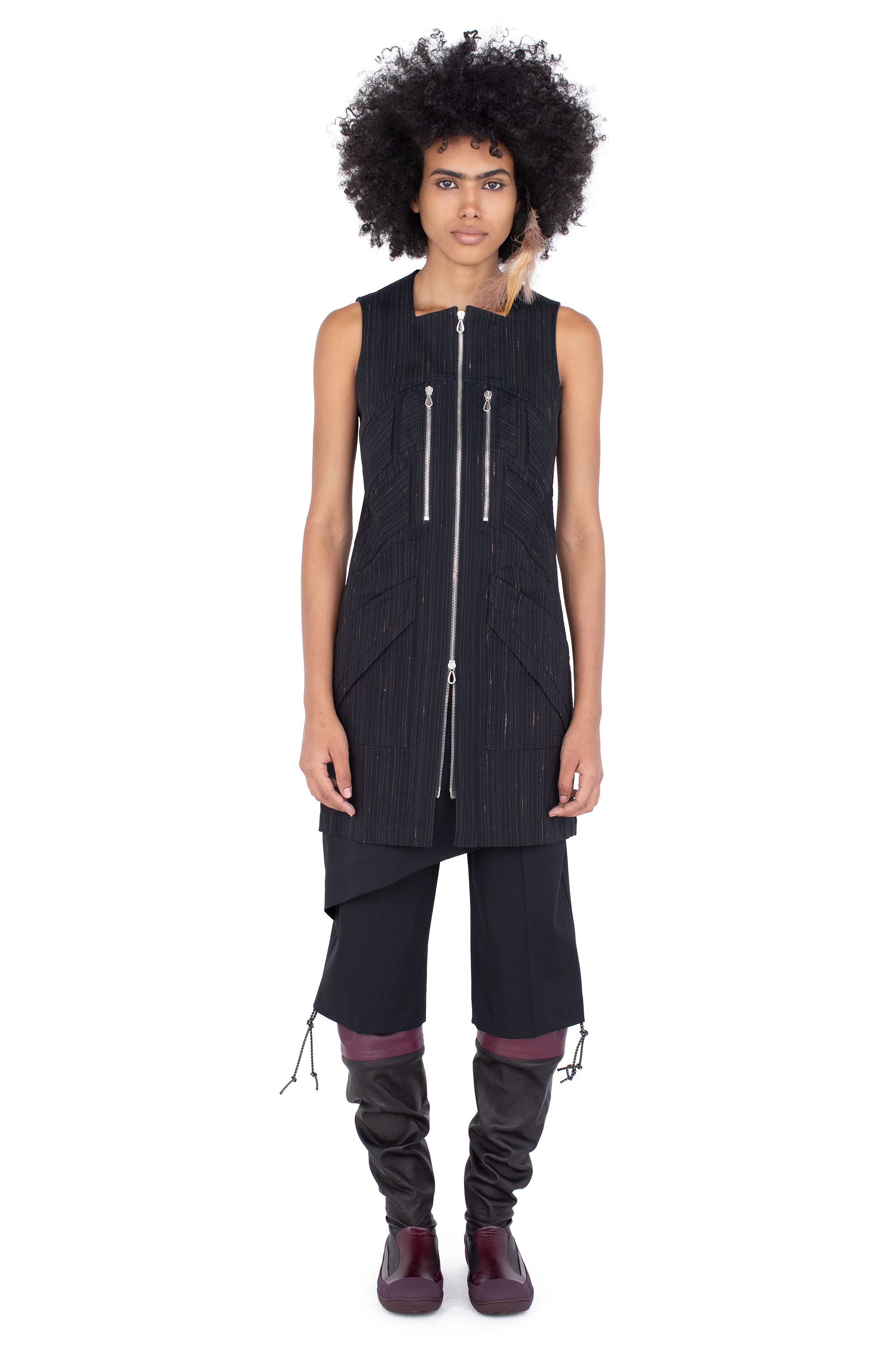 Kiko Kostadinov Dresses KOEL Tunic tunique Charcoal & Rose zippée