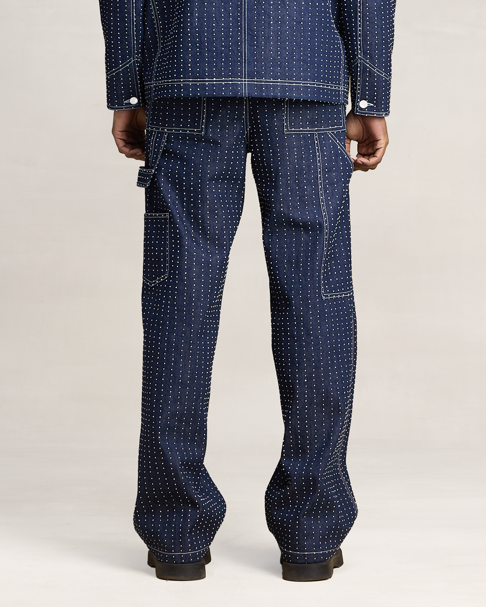 COUNTRYMADE Trousers HICKORY DENIM pantalon denim taille S brodé main