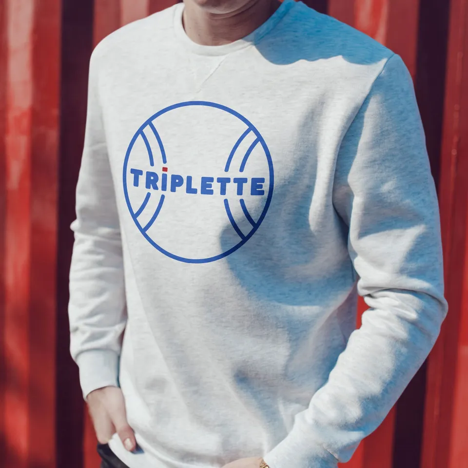 Juste Un T-shirt Sweats Imprimés Triplette sweat homme pétanque gris ou marine