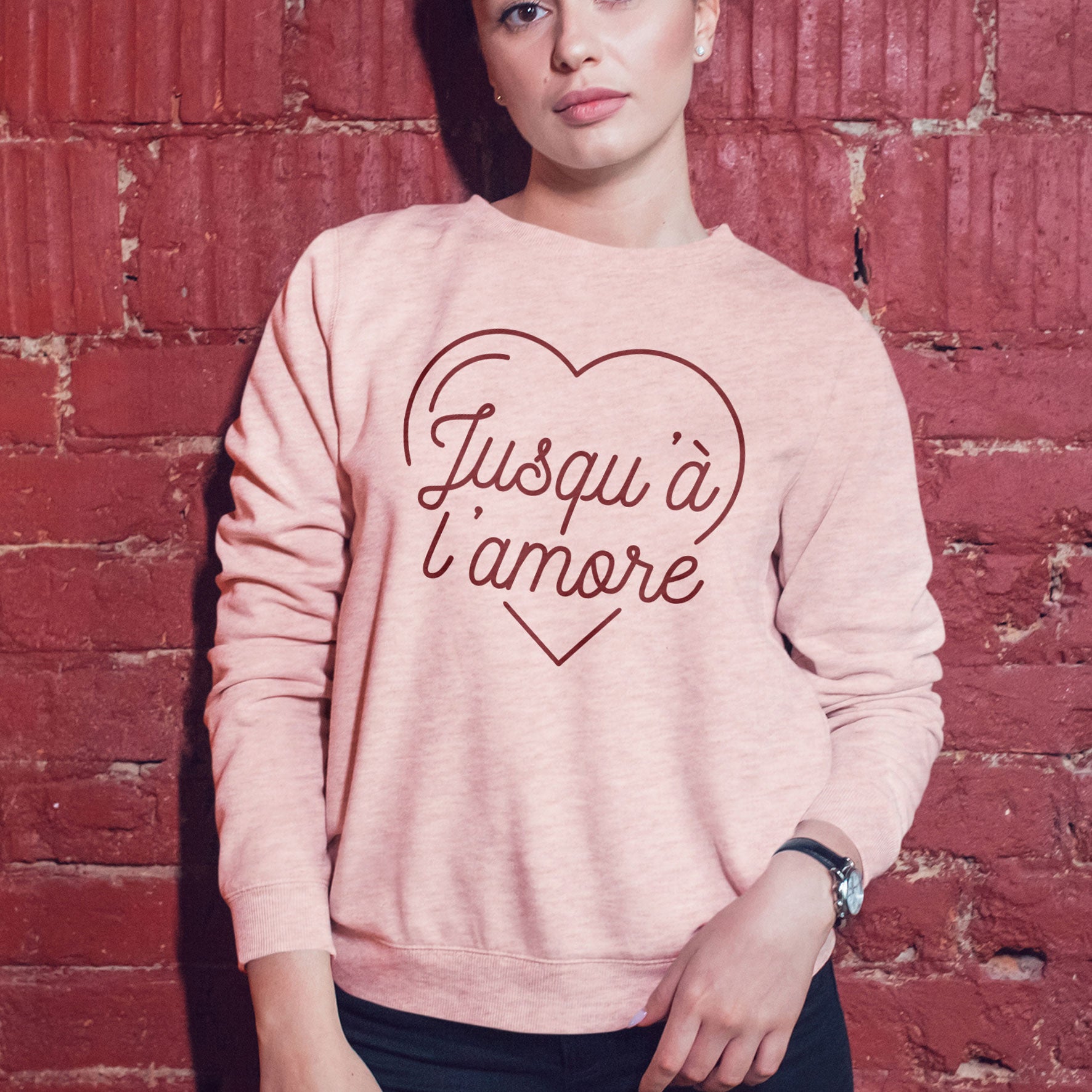 Juste Un T-shirt Sweats Imprimés Jusqu'à L'amore sweat femme imprimé