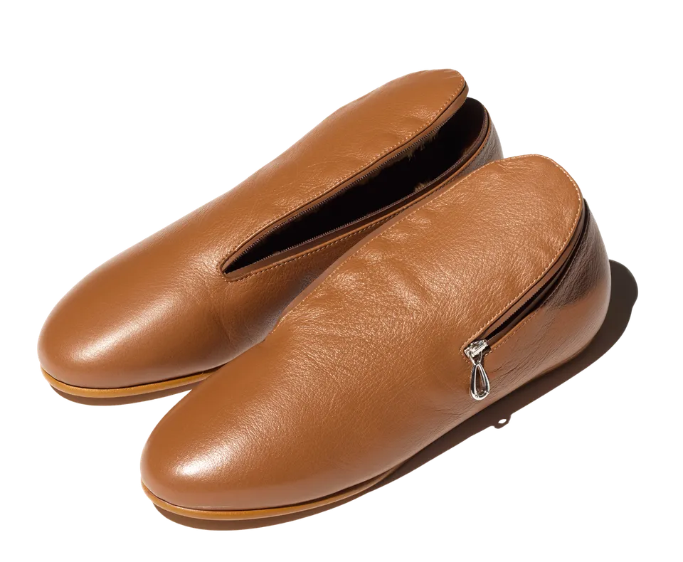 Kiko Kostadinov Shoes PETREL Shearling-Lined Loafers mocassins Autumnal Brown cuir fourrés