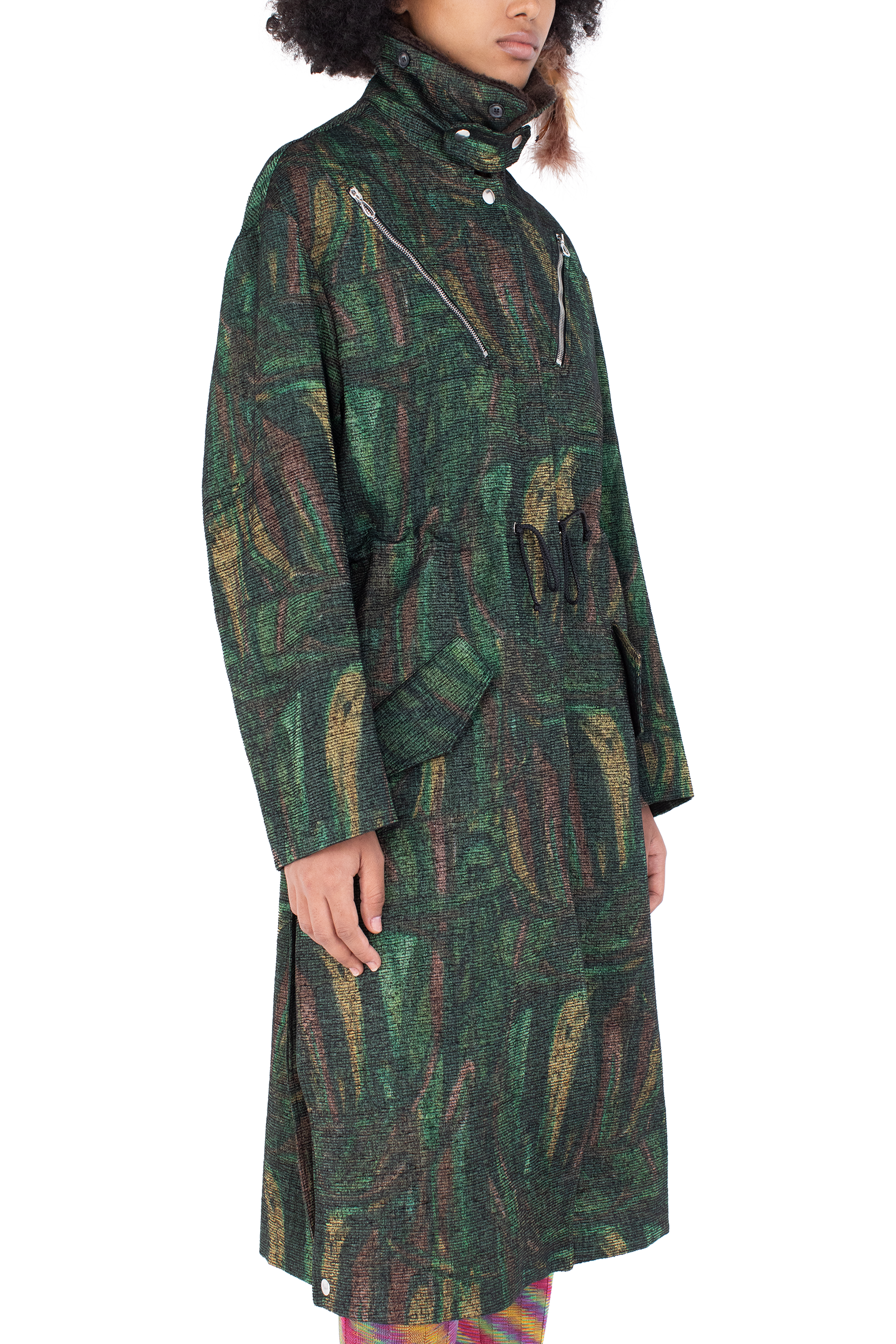 Kiko Kostadinov Outerwear OSPREY manteau imprimé plumes, taille réglable