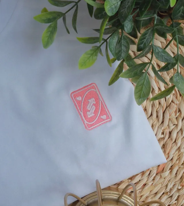 Juste Un T-shirt Uno Love t-shirt brodé blanc amour