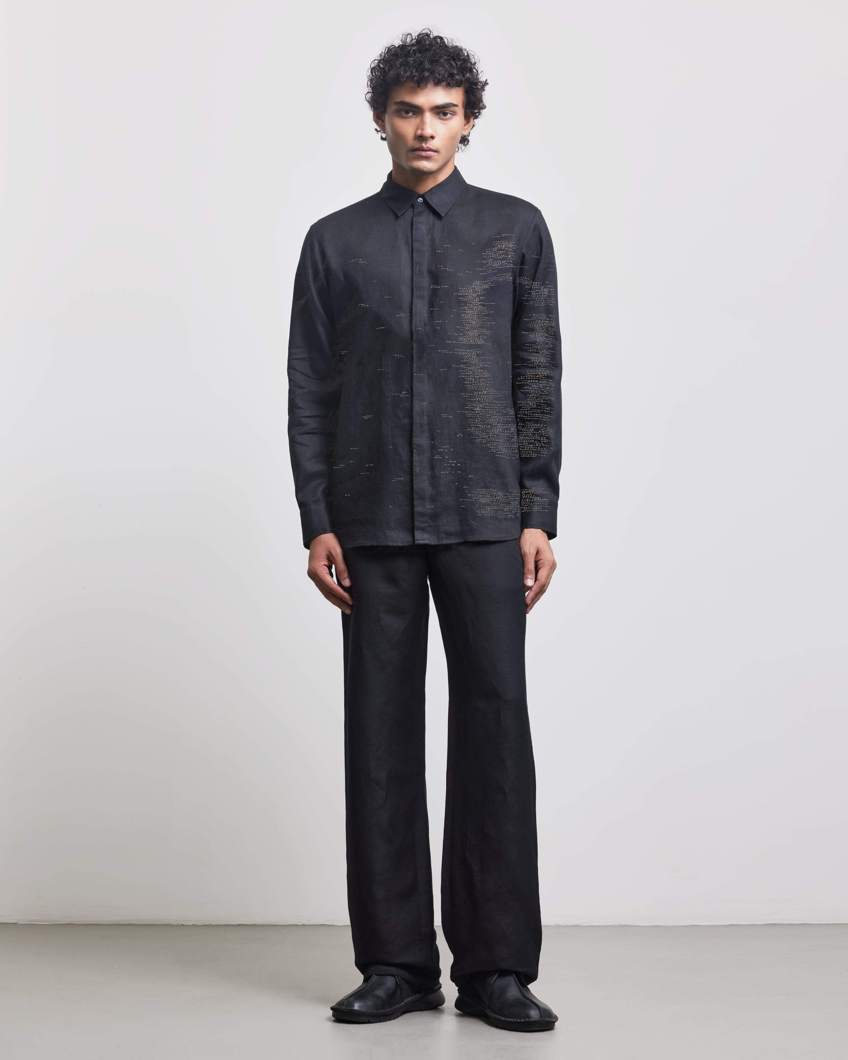 COUNTRYMADE Shirts Blur Shadow Embroidered Shirt chemise lin brodée