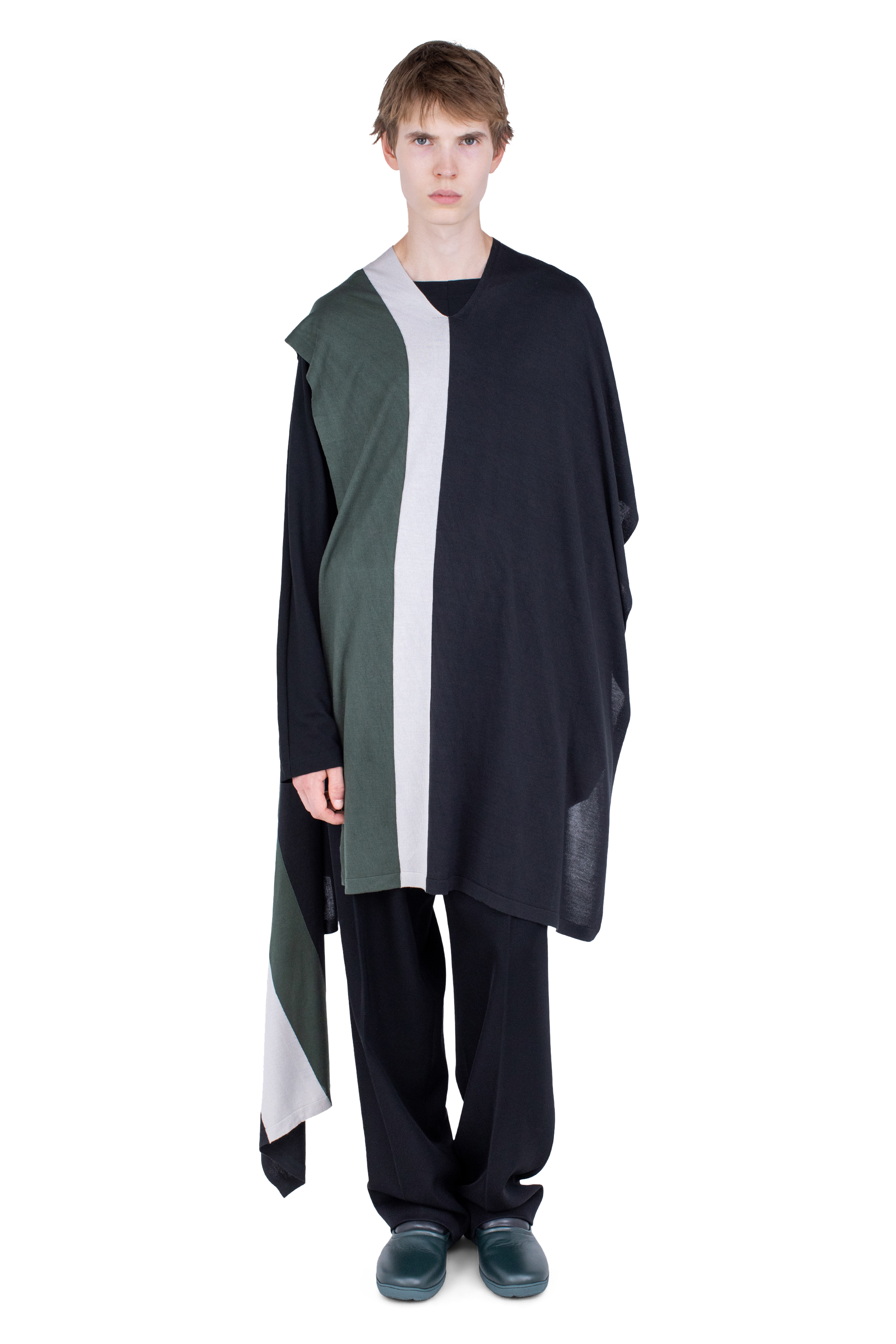 Kiko Kostadinov Accessories SIGO Wide Knit Scarf écharpe Black en Tencel et soie