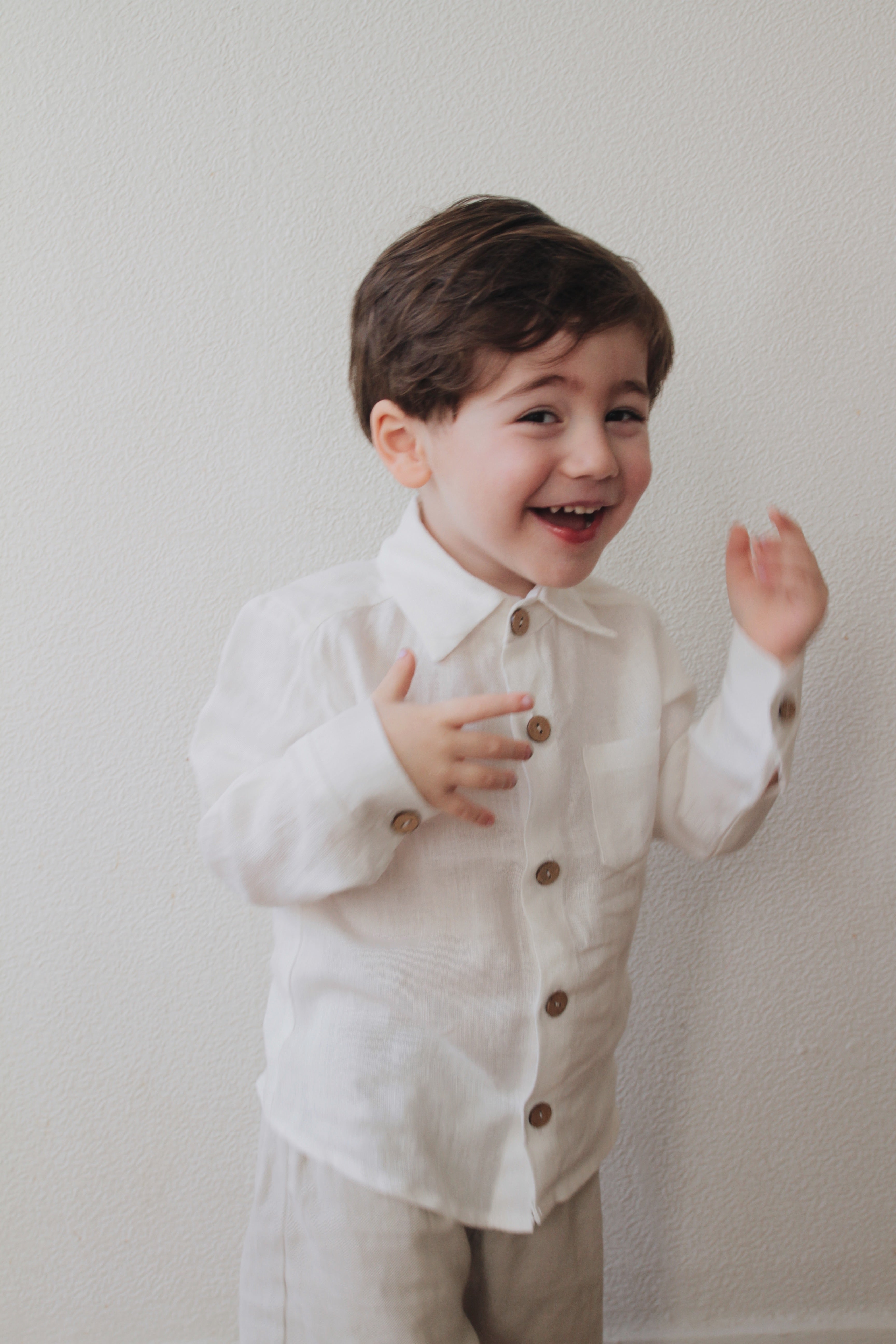 Laumė linen Kids Clothing Mėnulis chemise garçon en lin