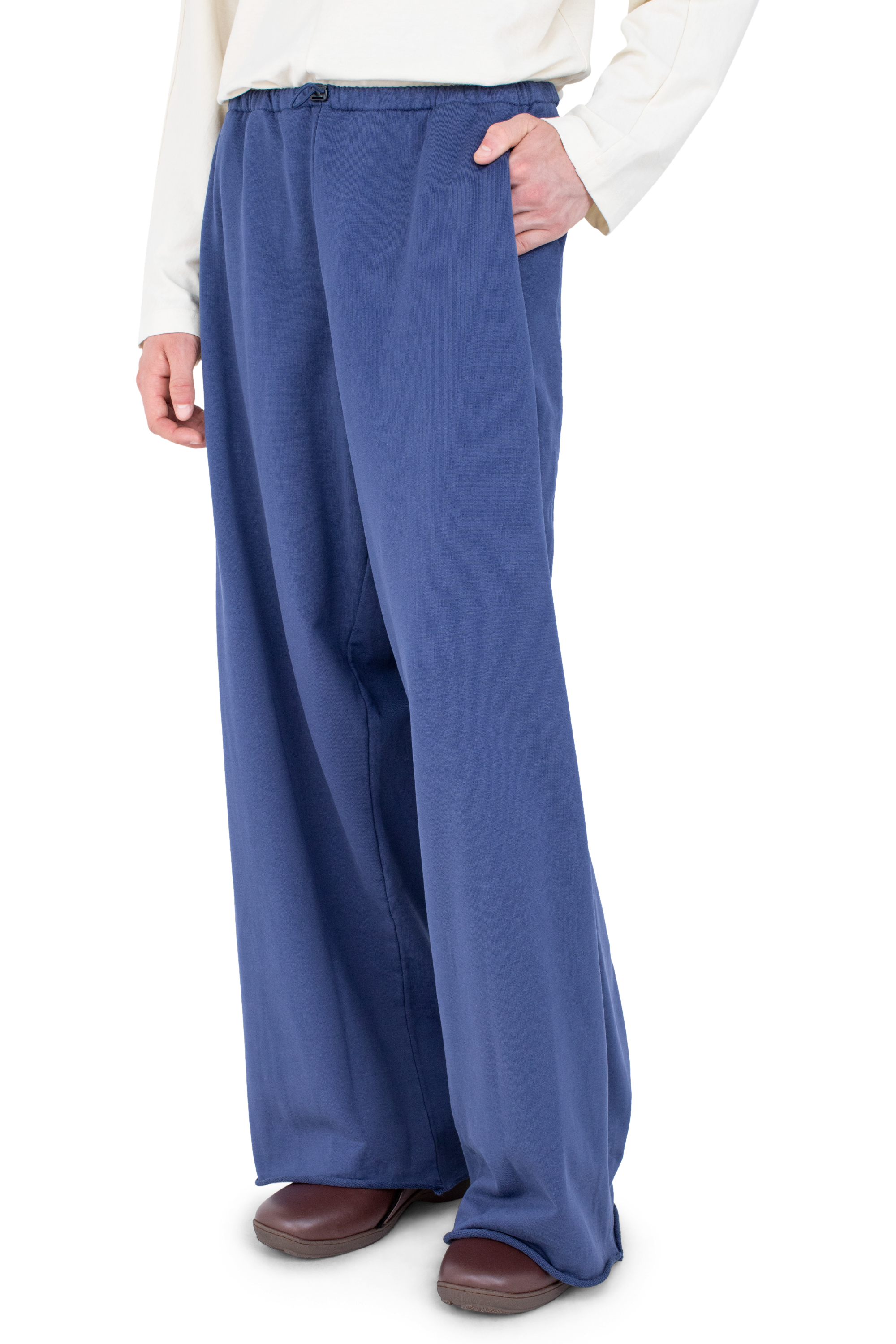 Kiko Kostadinov Bottoms VELEKA Wide Trousers pantalon large coton bleu