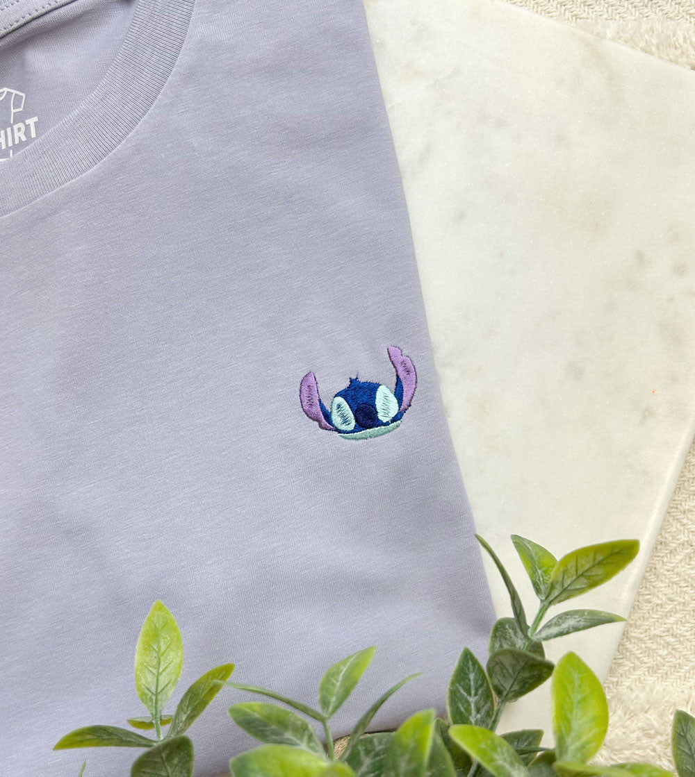Juste Un T-shirt T-shirts Brodés Stich t-shirt coton bio
