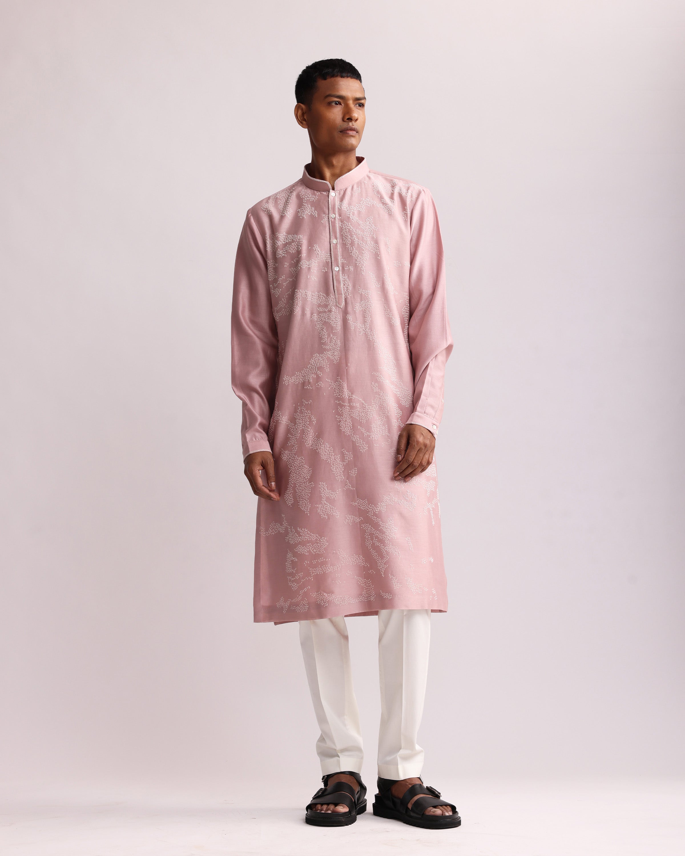 COUNTRYMADE Kurtas SHADOW CAMO HAND EMBROIDERED KURTA SET ensemble brodé