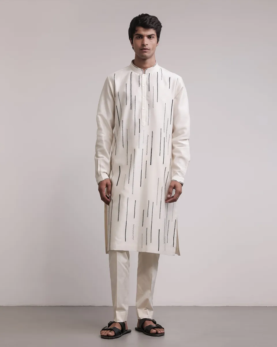 COUNTRYMADE Kurtas Residual Stitches Linear Kurta Set ensemble brodé