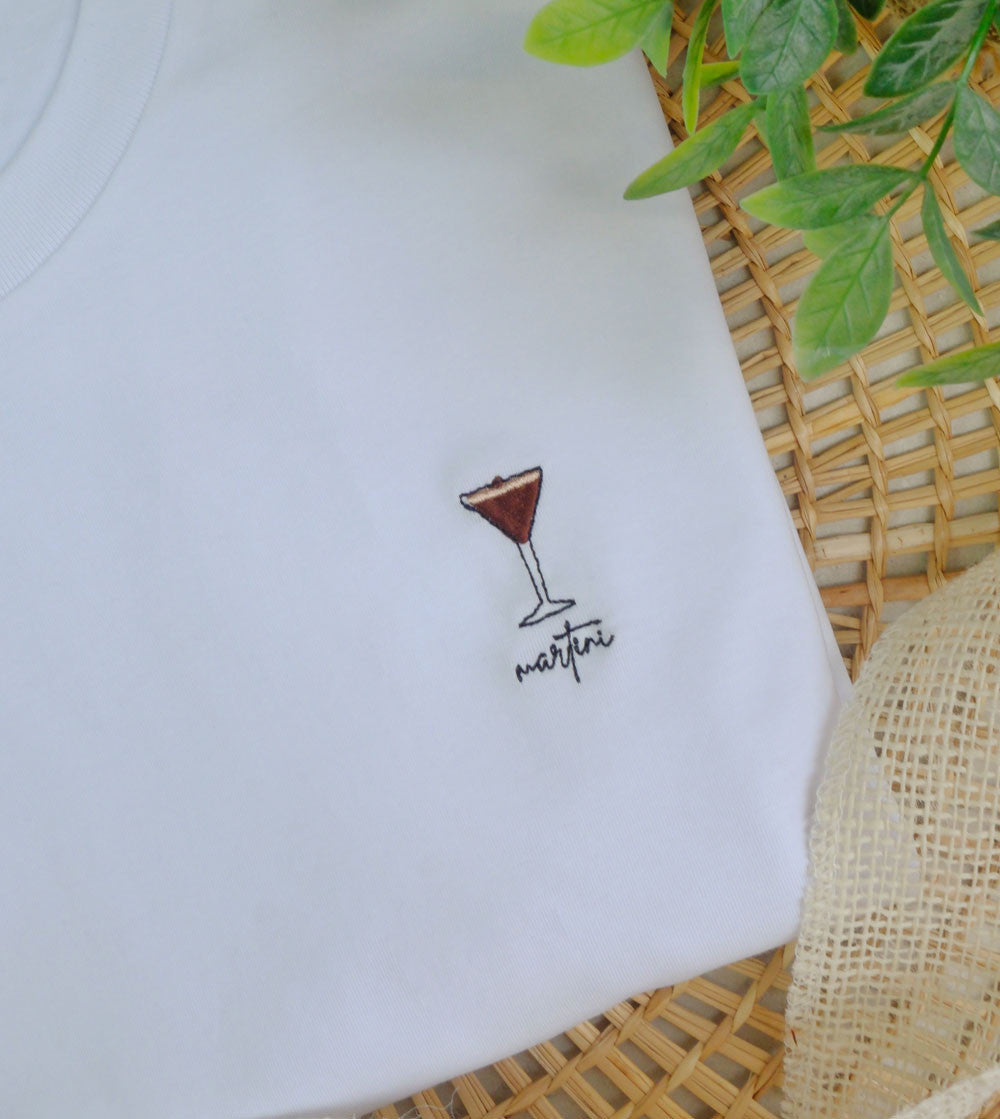 Juste Un T-shirt T-shirts Brodés Martini t-shirt brodé cocktail