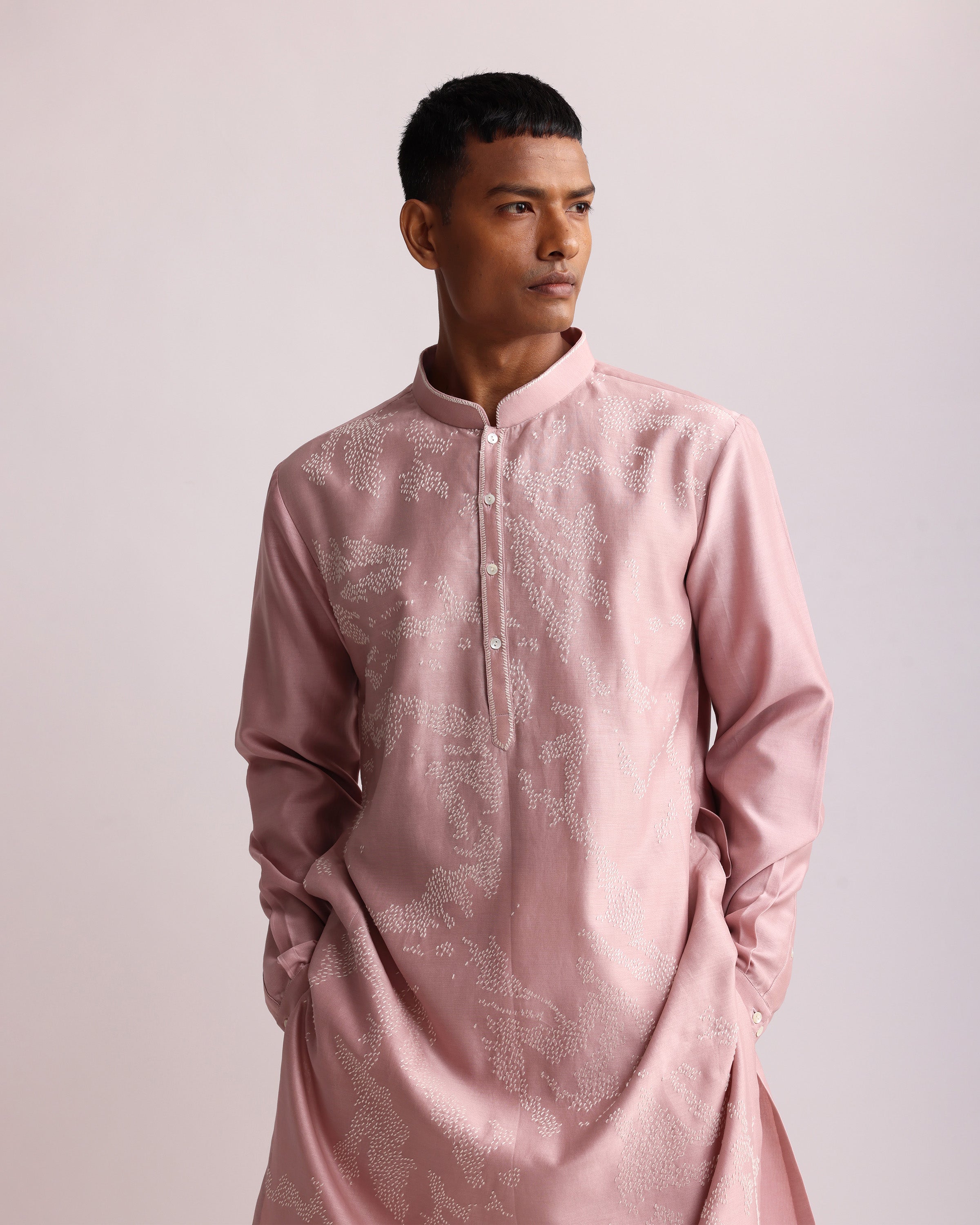 COUNTRYMADE Kurtas SHADOW CAMO HAND EMBROIDERED KURTA SET ensemble brodé