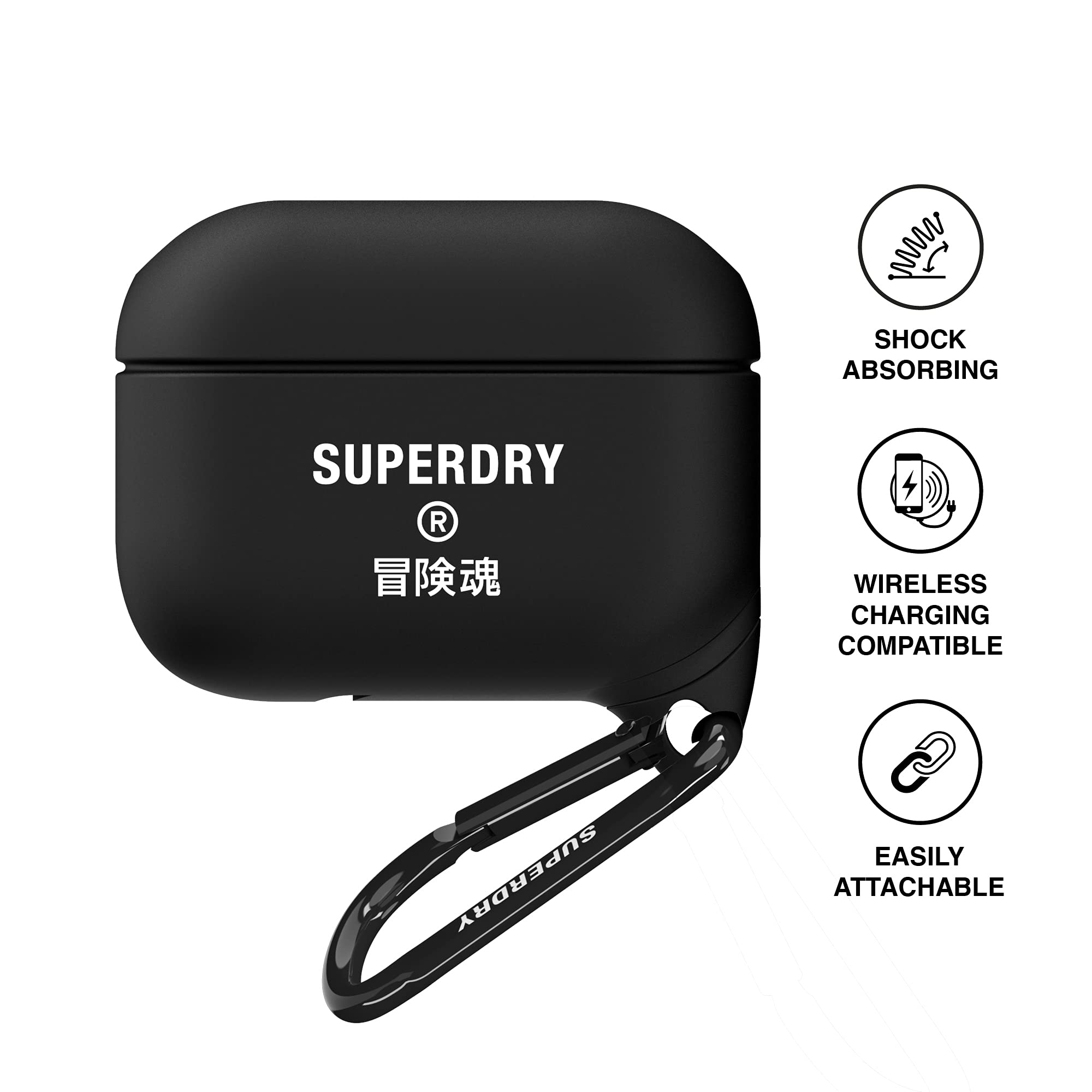 Superdry Coques de Protection coque AirPods Pro noire en silicone