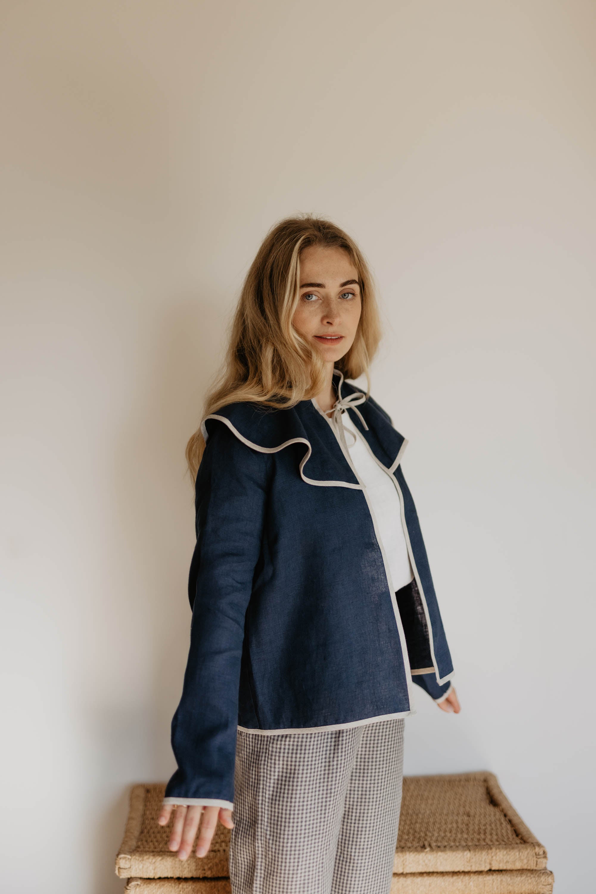 Laumė linen Linen Jackets Hendaye Archive veste en lin bleu profond femme taille S