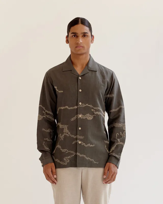 COUNTRYMADE Shirts Trail Marker Shirt chemise en lin boutons crochet