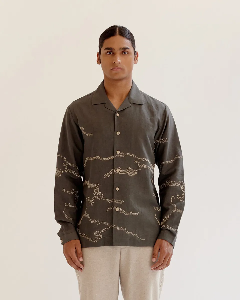 COUNTRYMADE Shirts Trail Marker Shirt chemise en lin boutons crochet