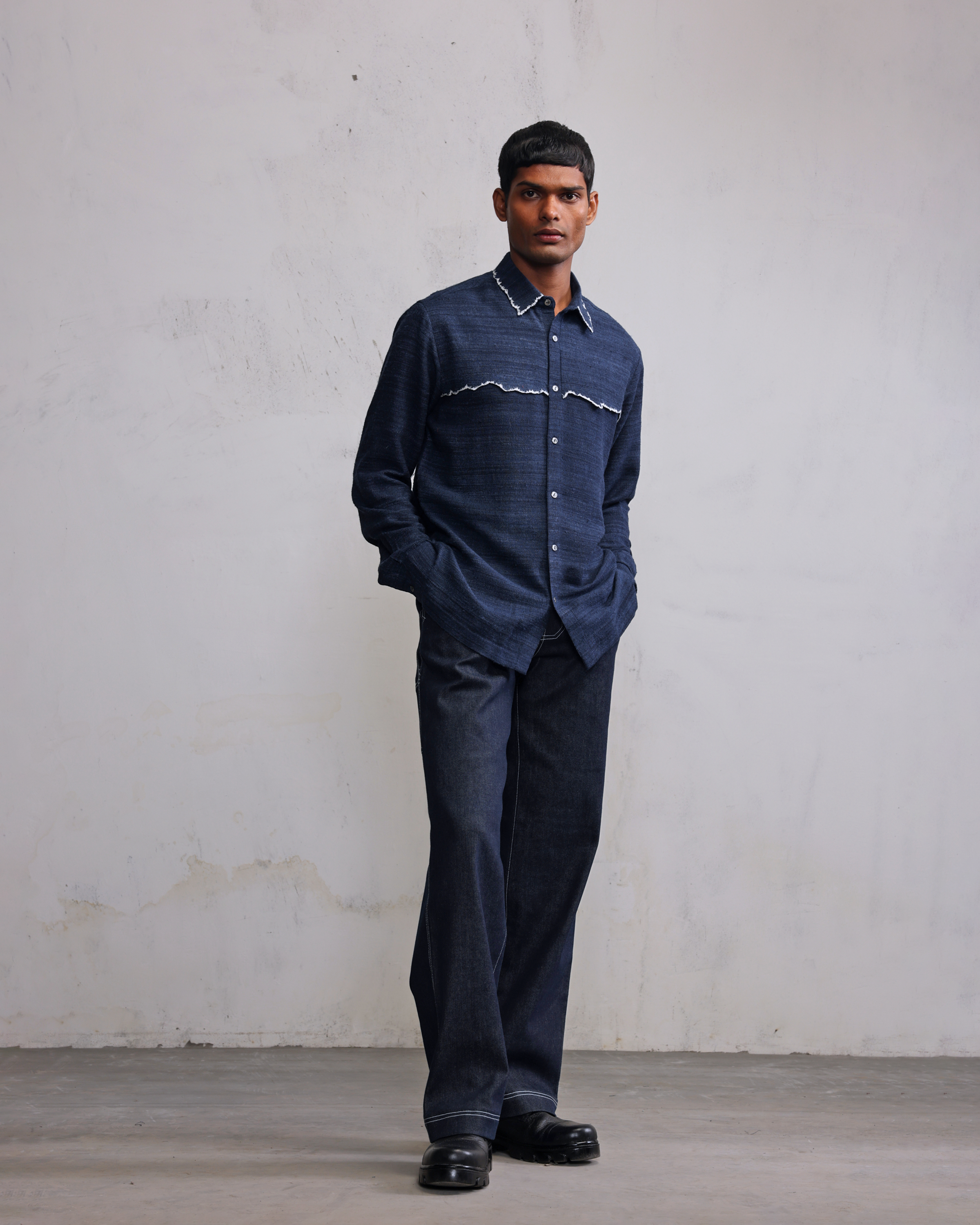 COUNTRYMADE Shirts Fractured line yoke shirt chemise brodée sur commande