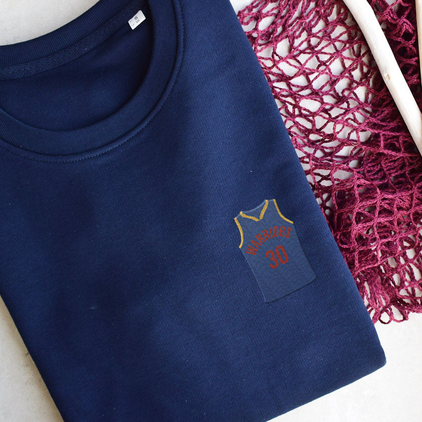 Juste Un T-shirt Sweats Brodés Warriors sweat brodé gris chiné