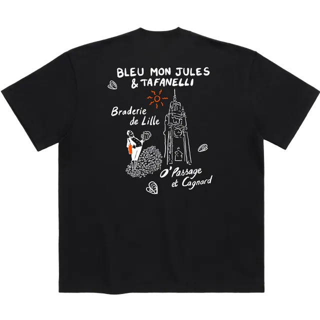 TAFANELLI T-Shirts LE BRADEUR t-shirt noir Braderie de Lille