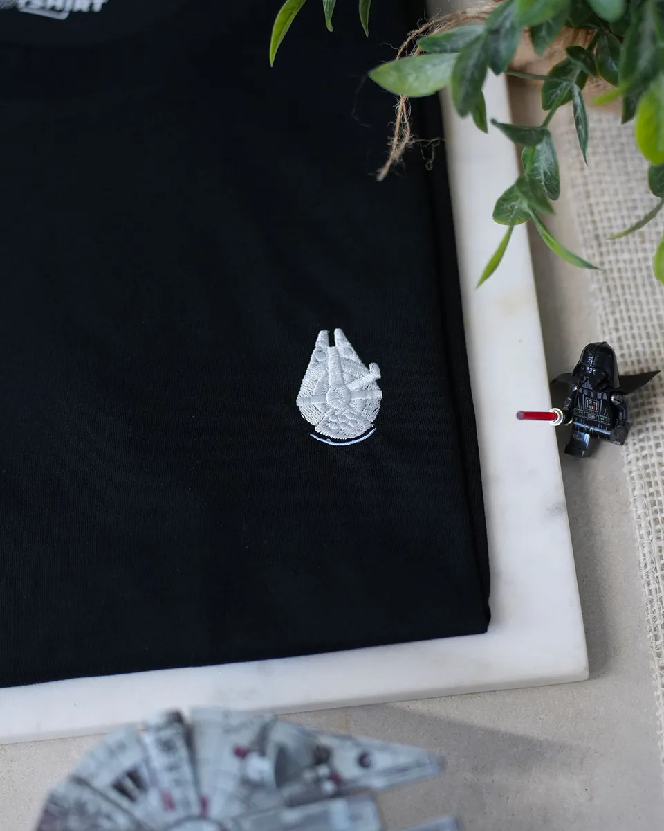 Juste Un T-shirt T-shirts Brodés Falcon T-shirt brodé bleu marine