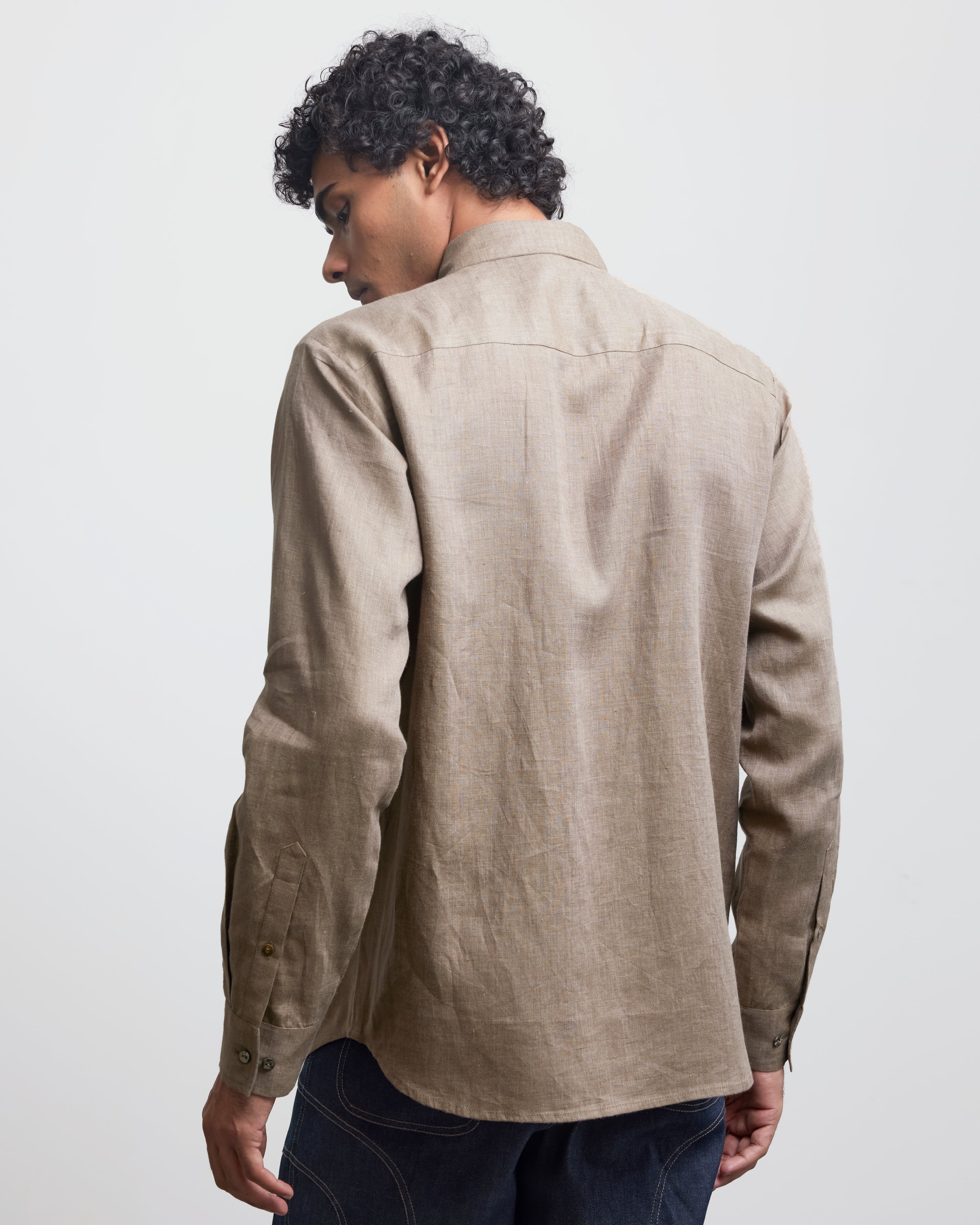 COUNTRYMADE Shirts Beige Wreath chemise beige en lin brodée