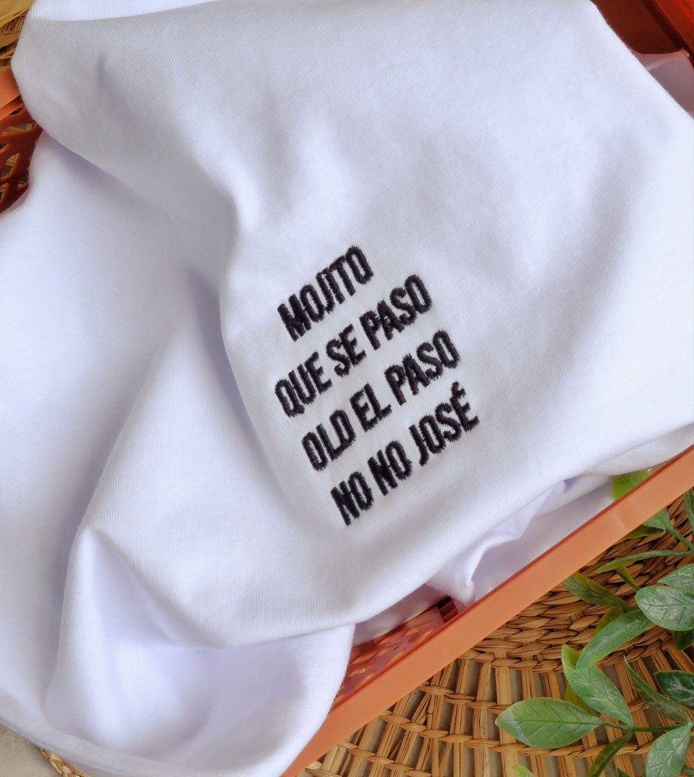Juste Un T-shirt T-shirts Brodés T-shirt brodé No No José blanc coton biologique