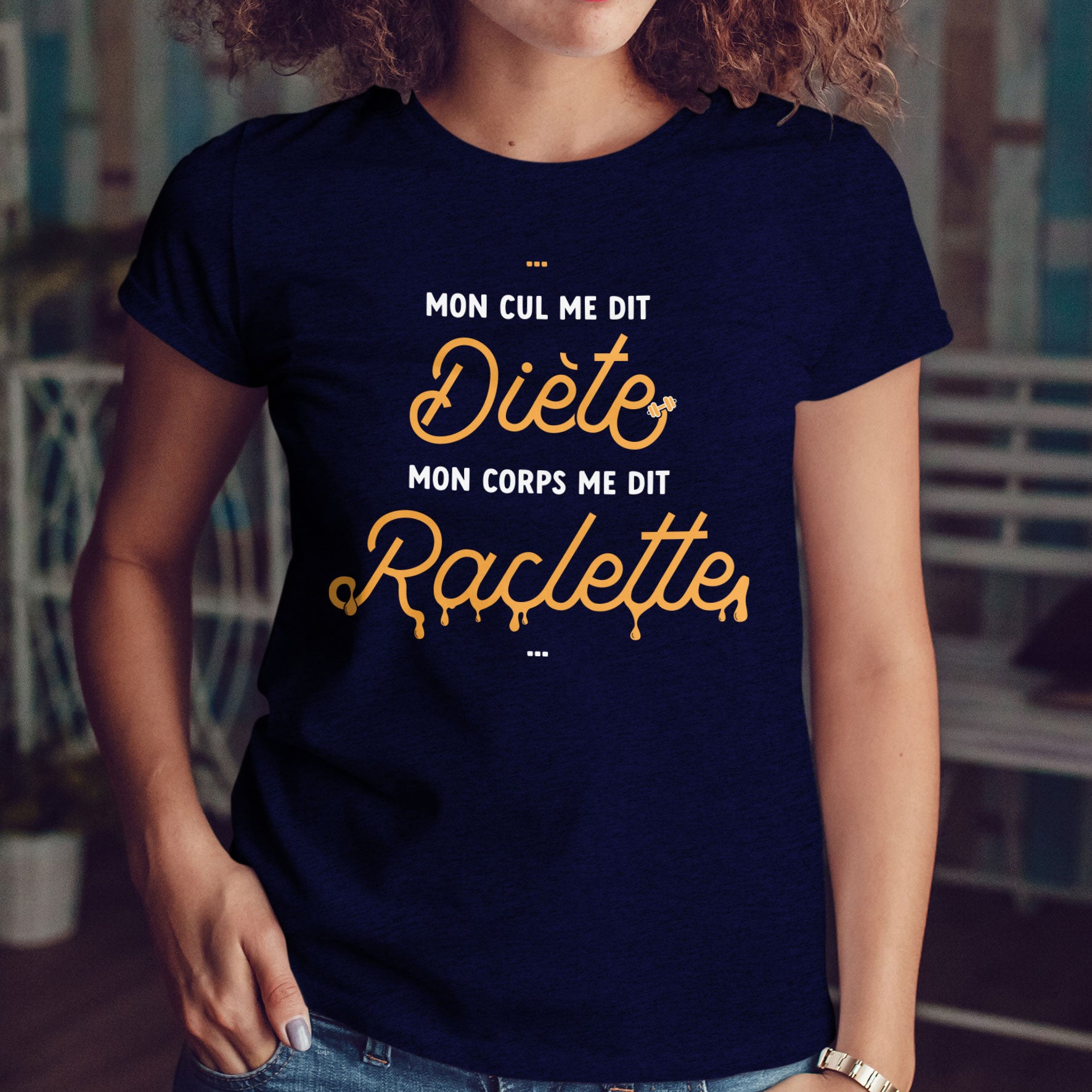 Juste Un T-shirt T-shirts Imprimés Mon corps me dit Raclette T-shirt