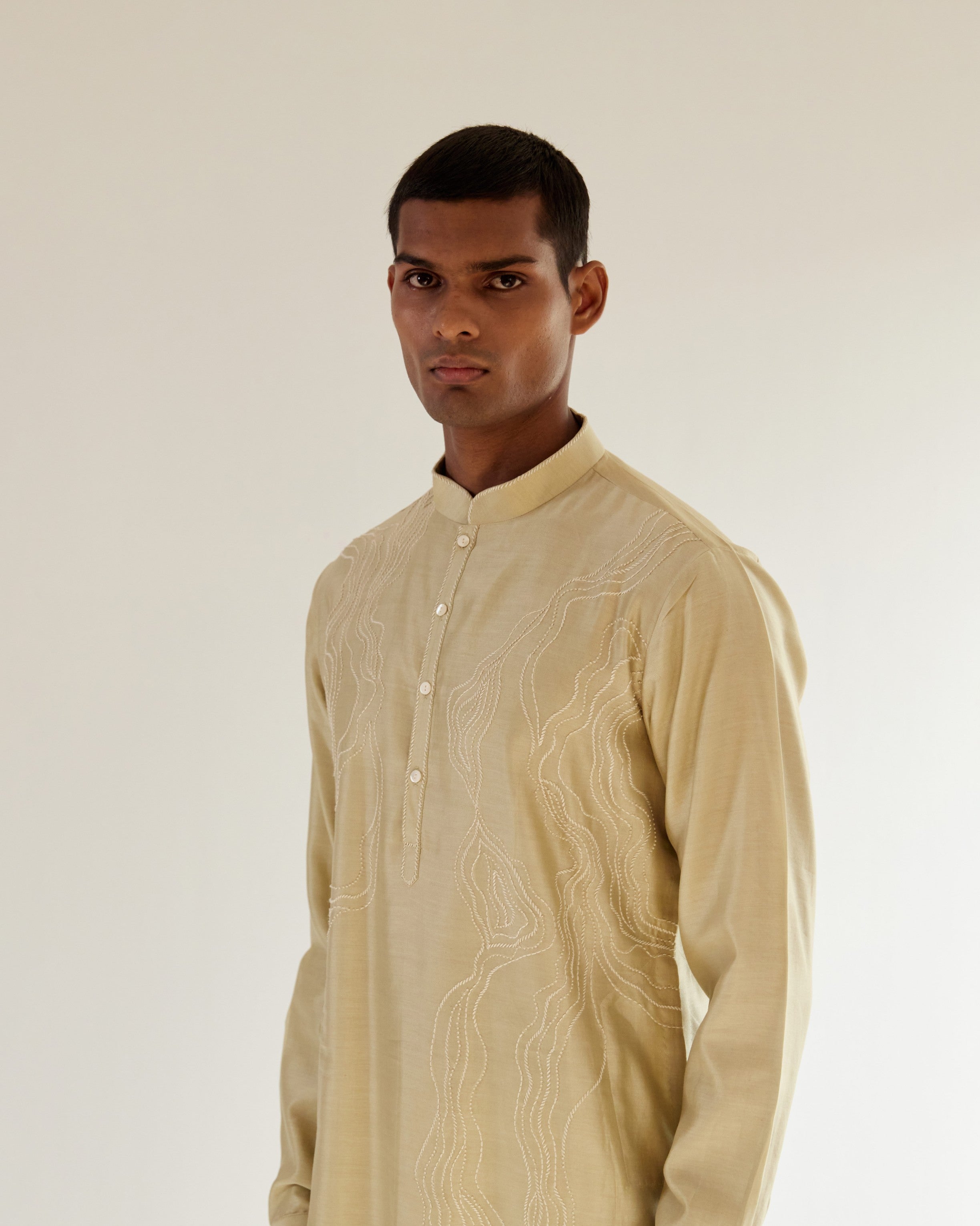 COUNTRYMADE Kurtas Infinity Embroidered Kurta Set ensemble kurta vert sauge
