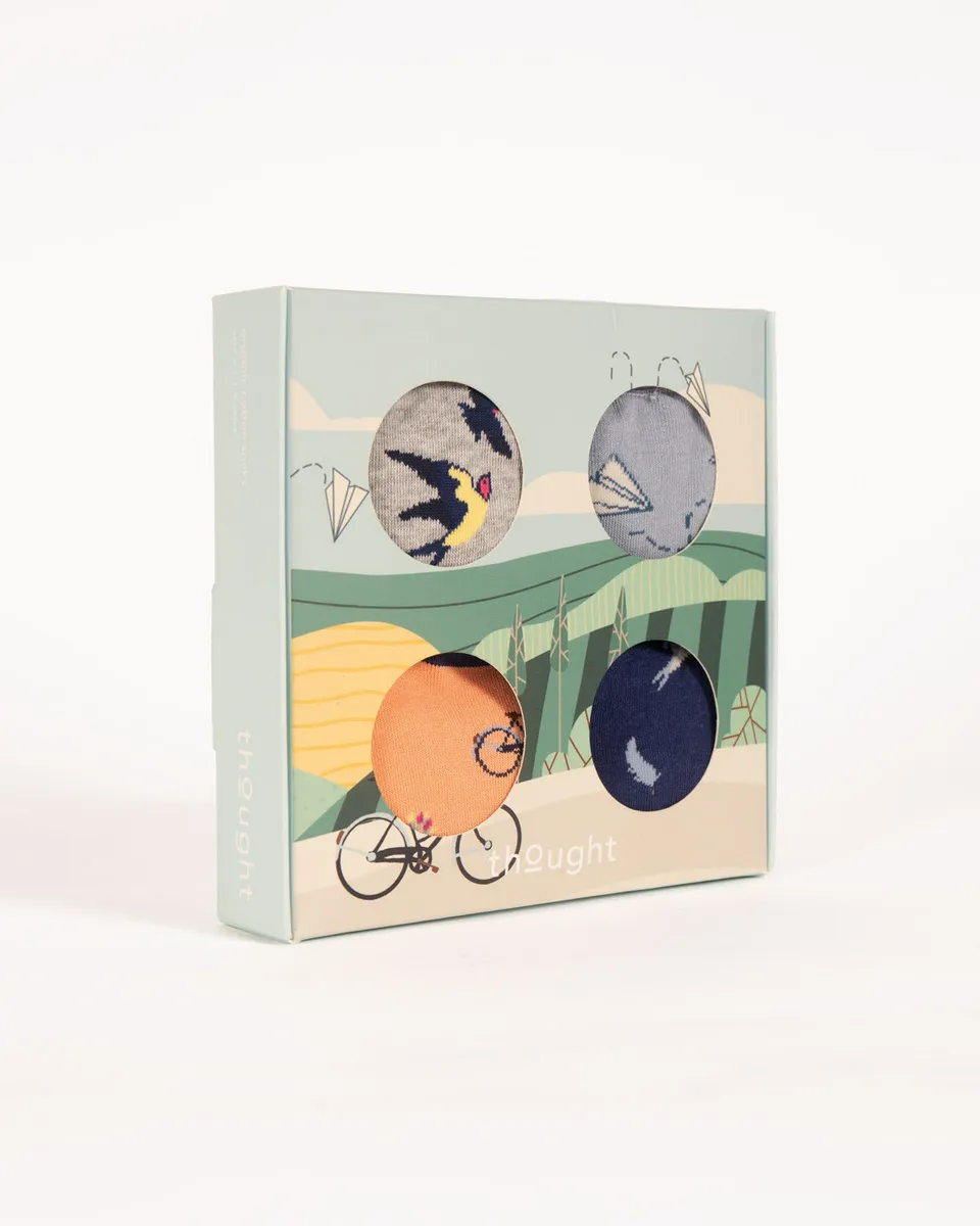 Thought Sent with Love coffret chaussettes femme en bambou 4 paires