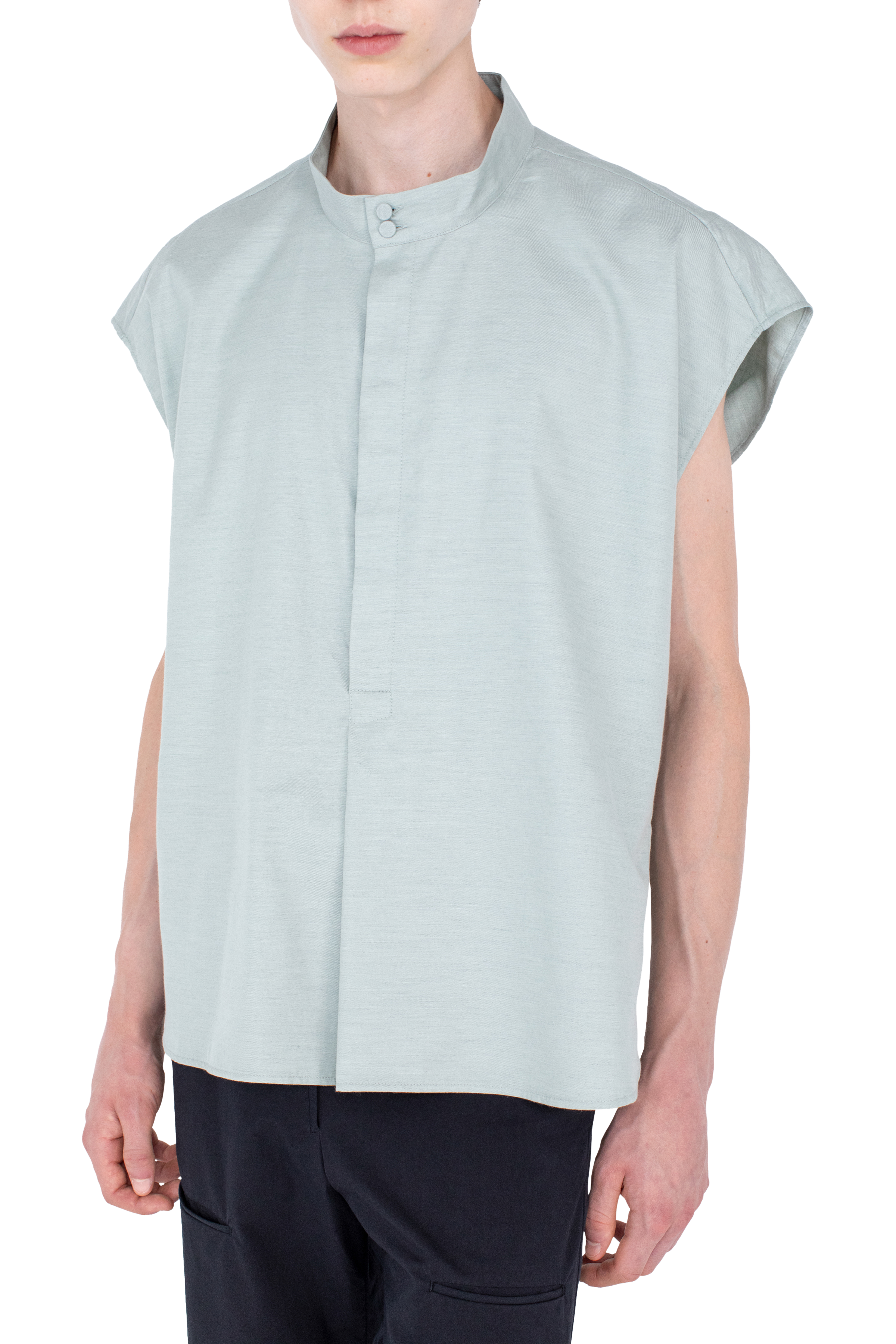 Kiko Kostadinov Shirts ONATE Sleeveless Shirt chemise sans manches vert doux