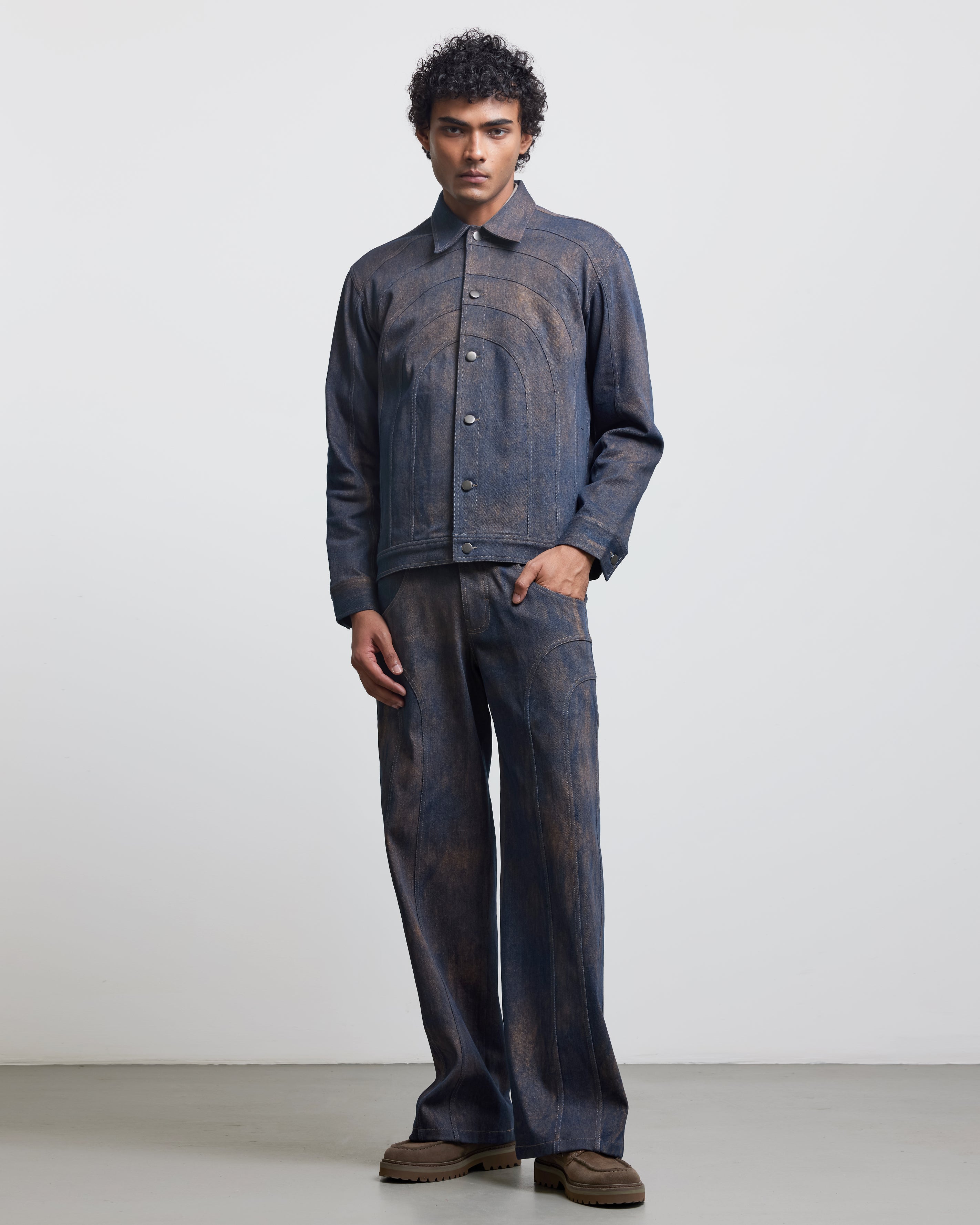 COUNTRYMADE Jackets BAUHAUS COATED PATCHWORK DENIM JACKET veste denim coupe regular