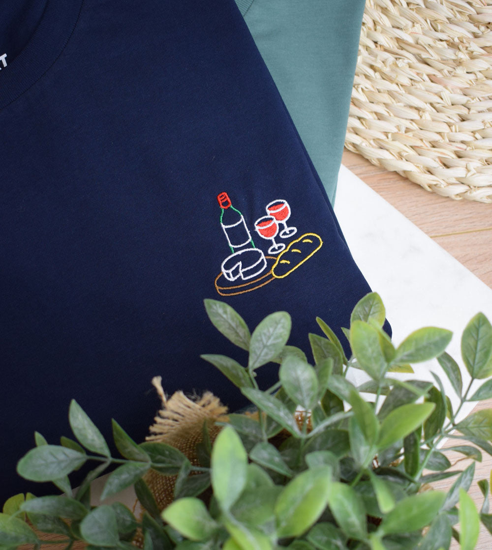 Juste Un T-shirt T-shirts Brodés Planche Apéro T-shirt brodé