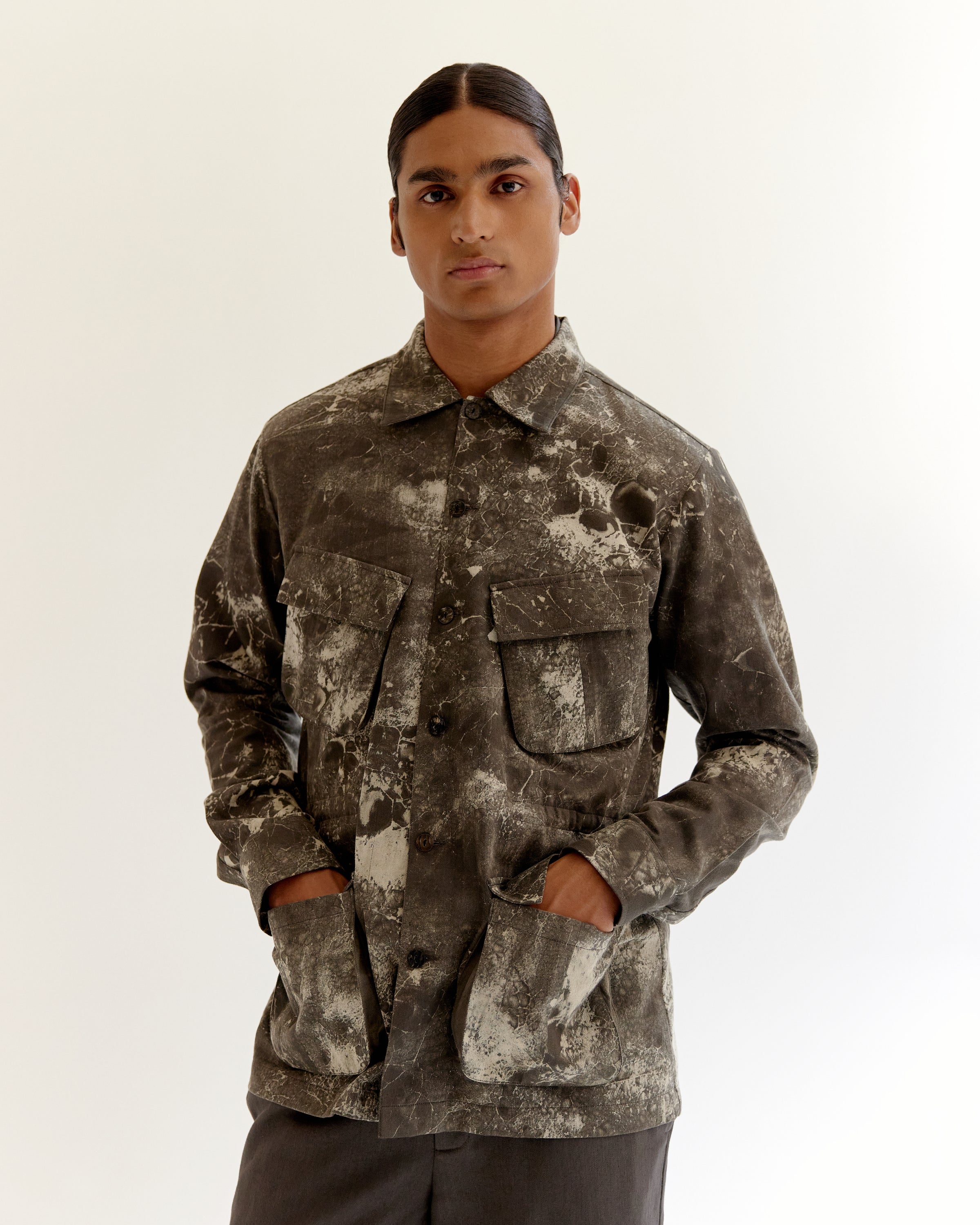 COUNTRYMADE Jackets Skin Textured Batik Jungle Jacket veste sur commande