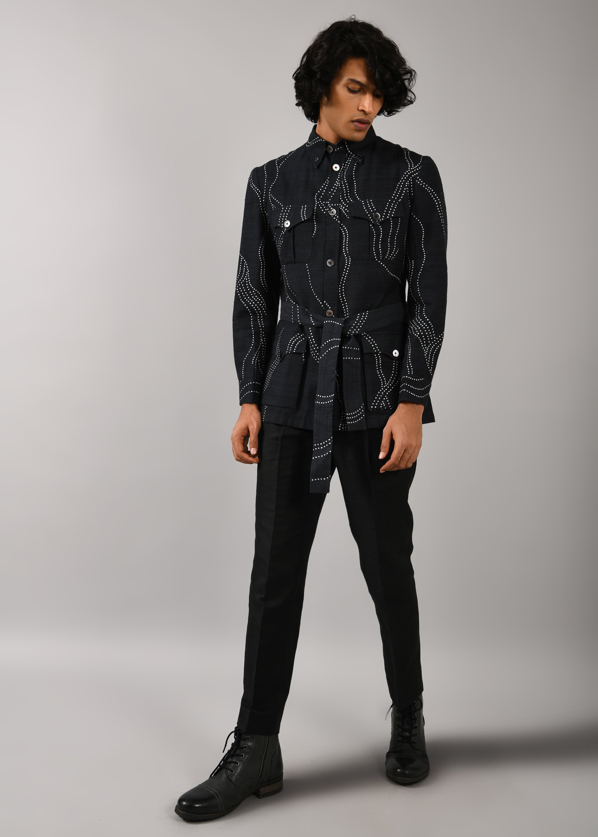 COUNTRYMADE Jackets Constellation Safari Jacket veste safari noire S coton-soie