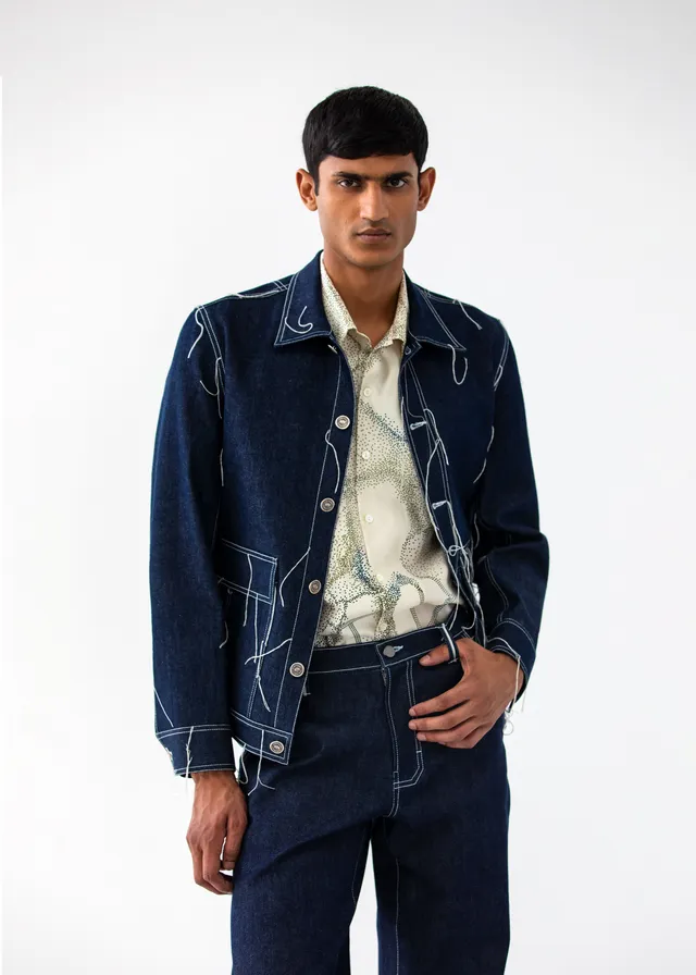 COUNTRYMADE Jackets WARRIOR DENIM JACKET veste denim brodée coupe regular