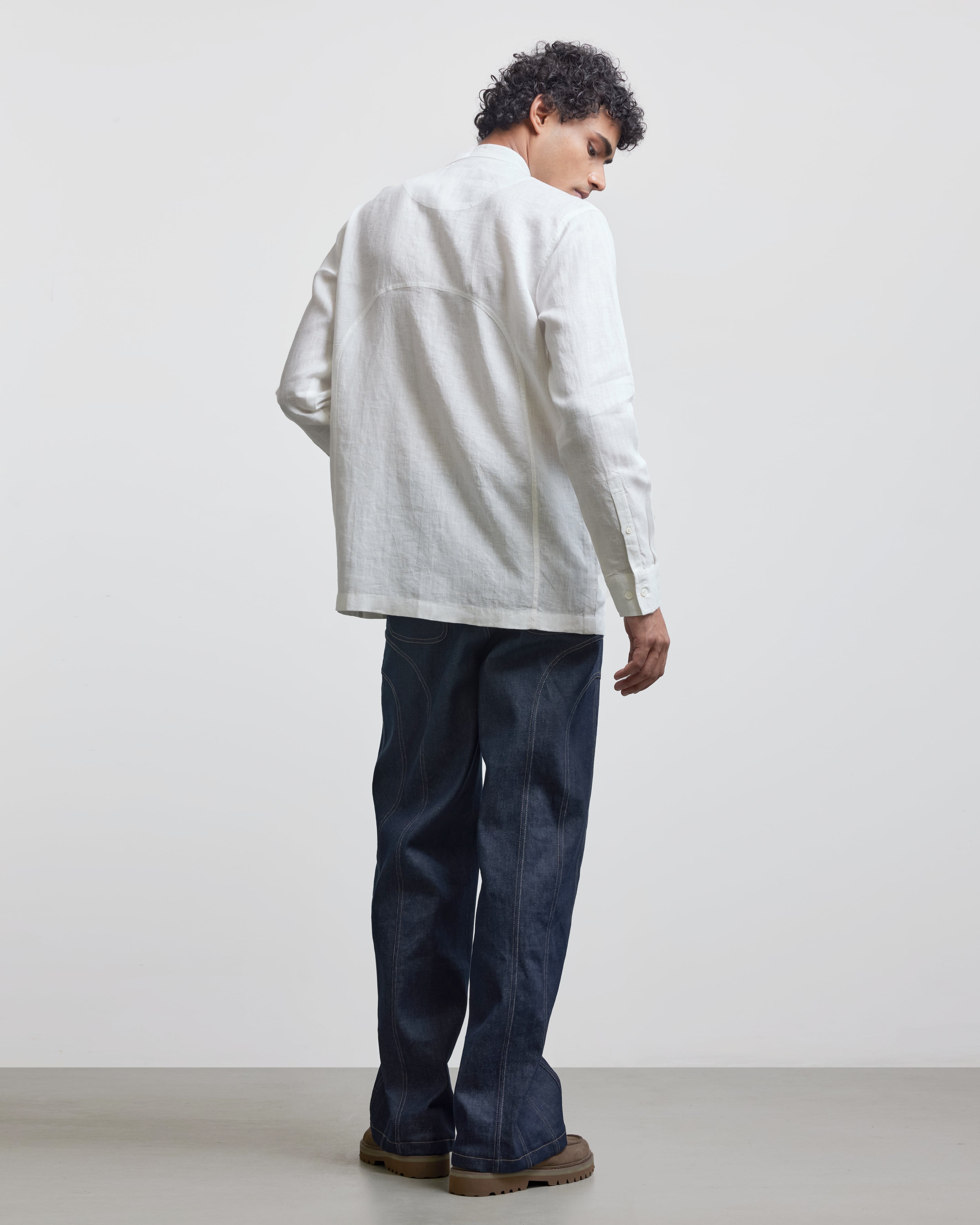 COUNTRYMADE Shirts ARCH ECHO PANEL SHIRT en lin à panneau appliqué