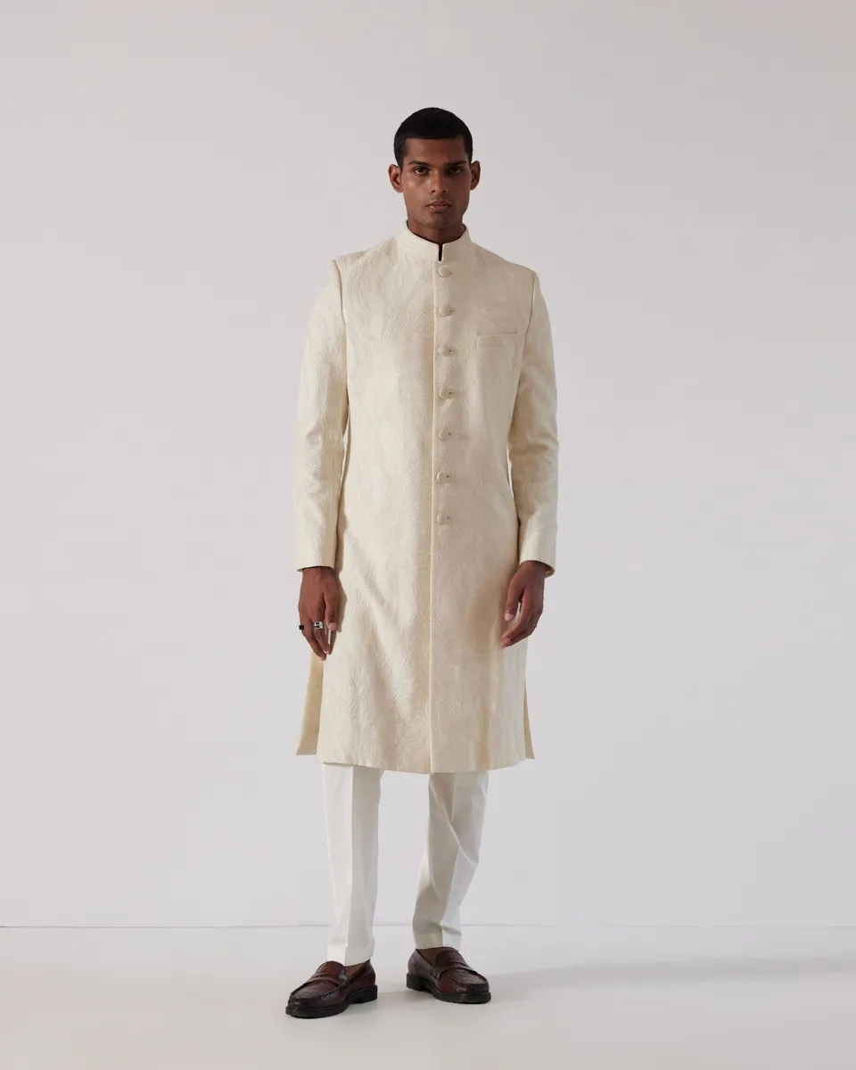COUNTRYMADE Kurtas Infinity Embroidered Sherwani ivoire brodé