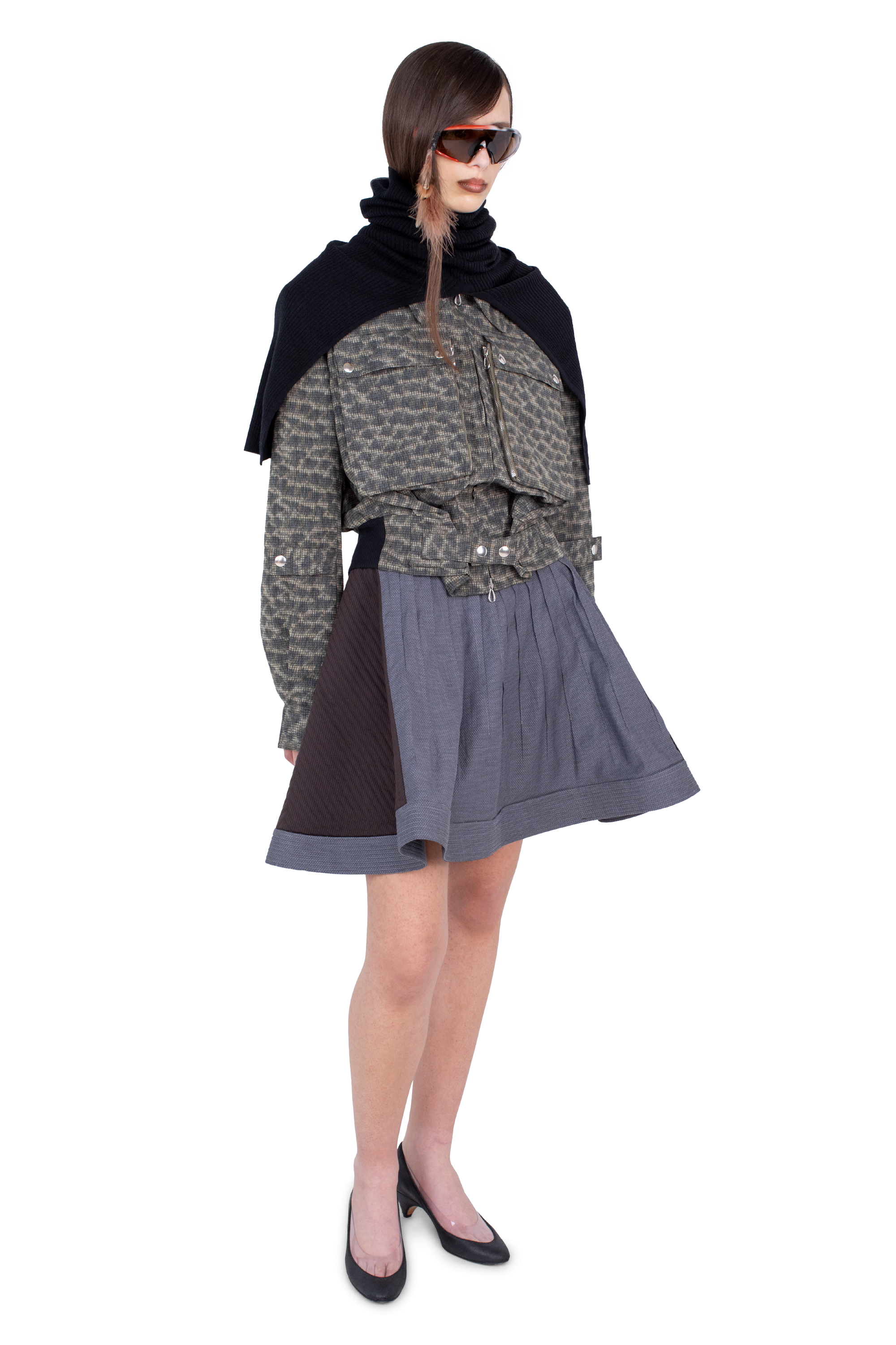 Kiko Kostadinov Accessories GREBE Scarf écharpe Nebular Black en soie