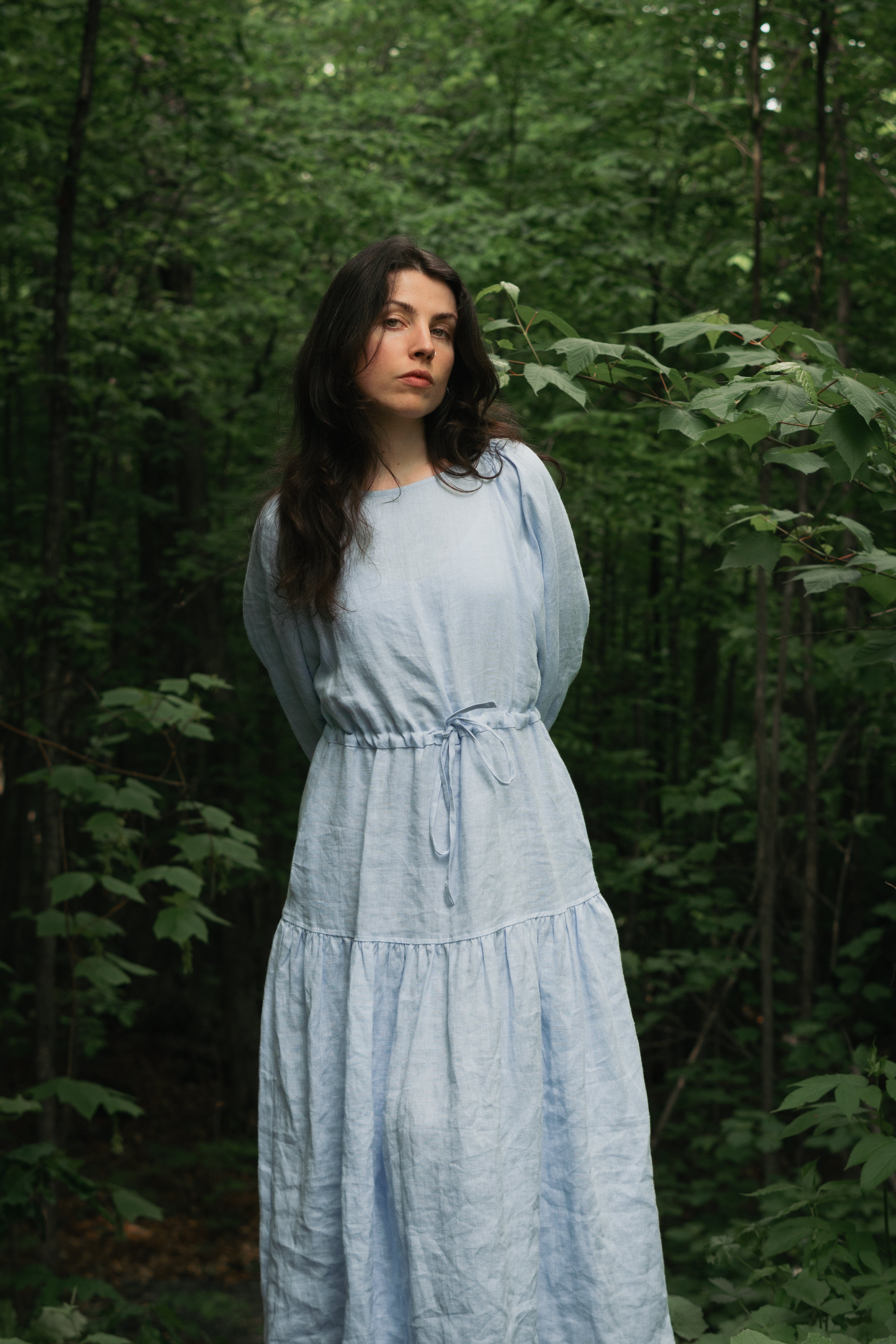 Laumė linen Linen Dresses Beatrix robe en lin midi à manches longues