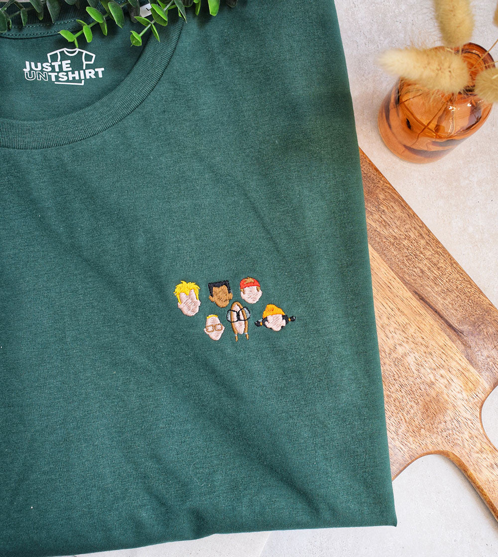 Juste Un T-shirt T-shirts Brodés La Cour de Récré T-shirt brodé coton bio