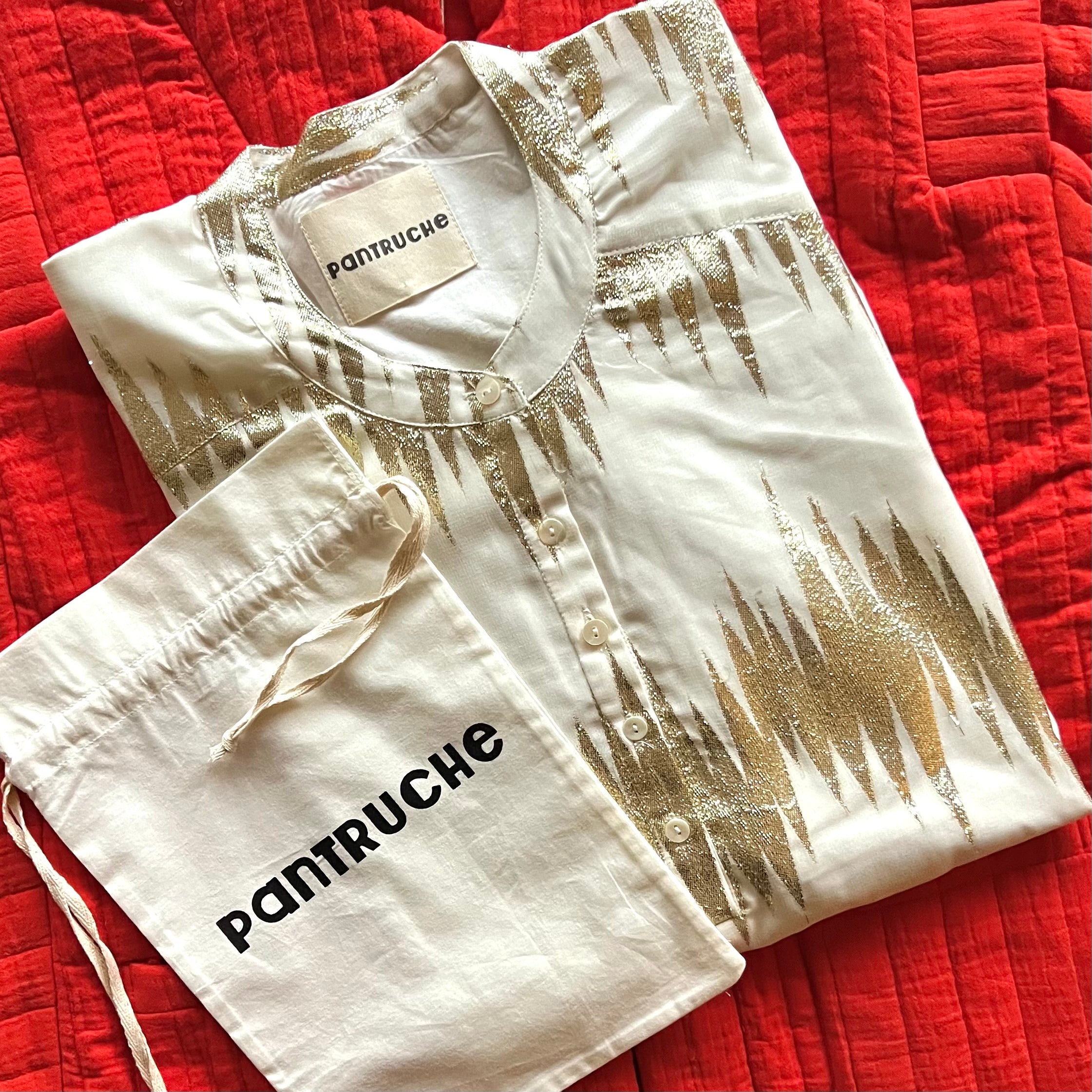 PANTRUCHE Chemises Blouse COLETTE Wahou blanche en lurex