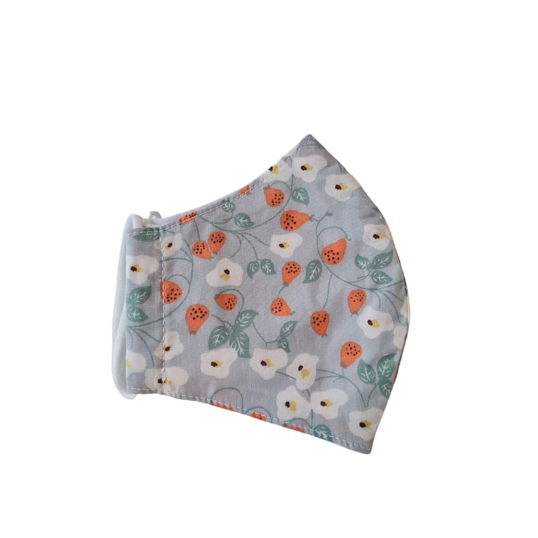 Earth Squared Foulards et Echarpes Masque en coton gris à pois blanc