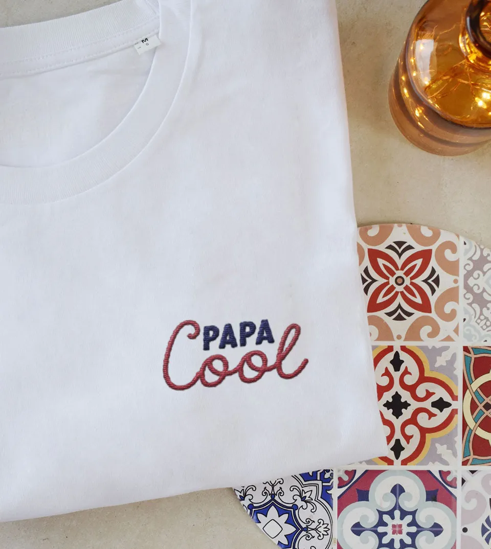 Juste Un T-shirt T-shirts Brodés Papa Cool t-shirt brodé S-XXL
