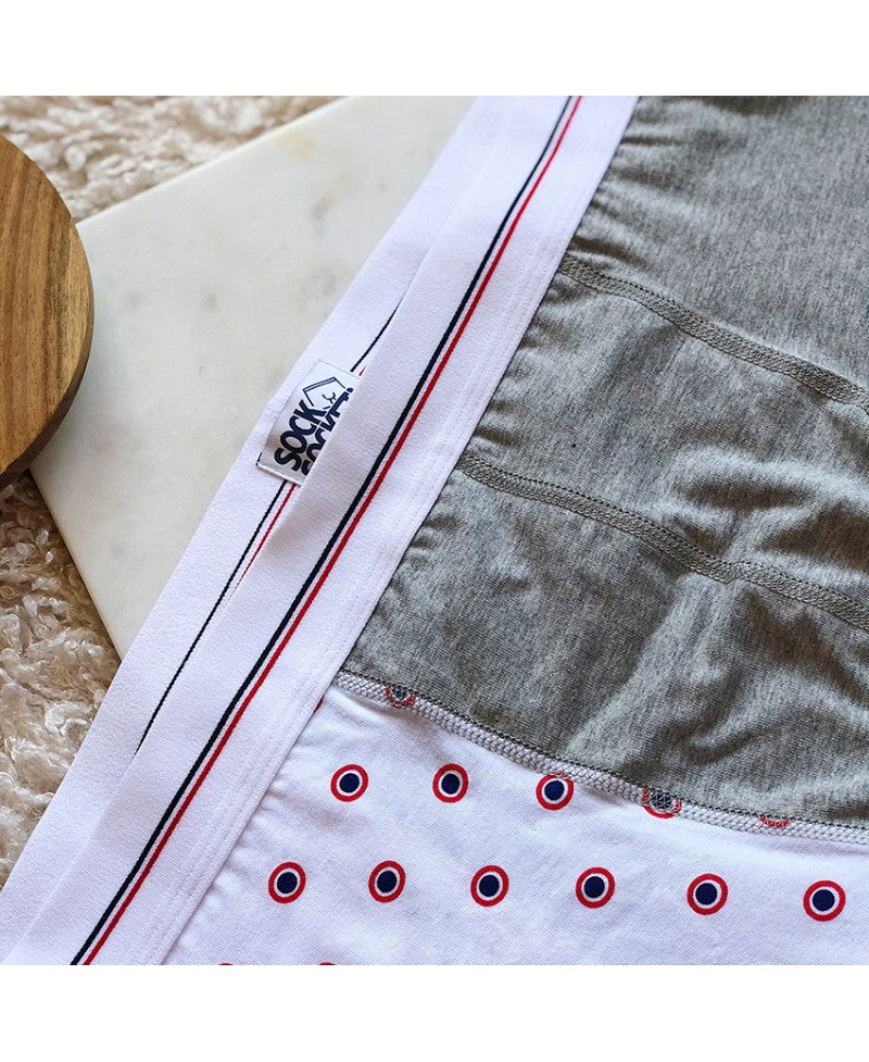 Juste Un T-shirt Boxers Le Bouttier boxer gris chiné cocarde